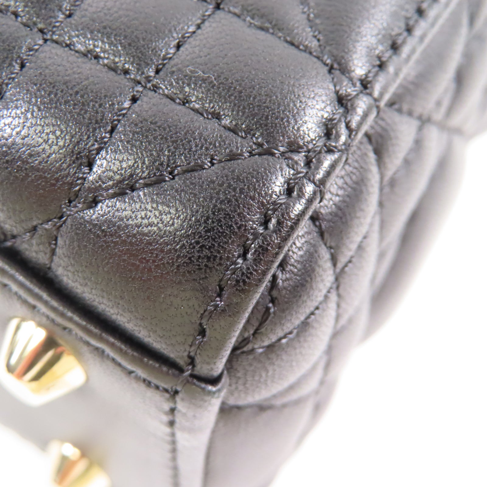 Dior 羊皮皮革Mini Lady Dior金扣手挽肩背兩用袋黑色