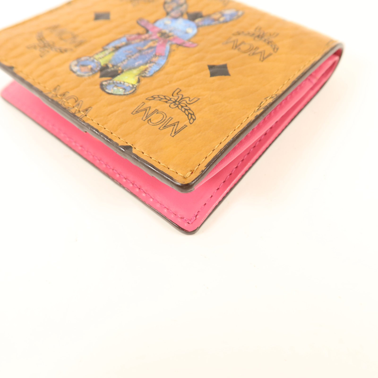 MCM 牛皮皮革Bifold Wallet金扣錢包