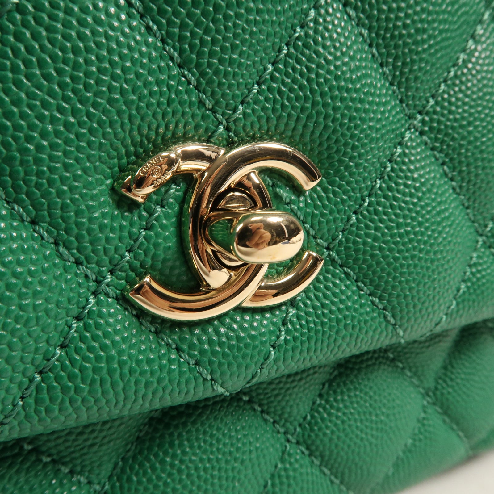 CHANEL 牛皮皮革Coco Handle Small金扣手挽肩背兩用袋