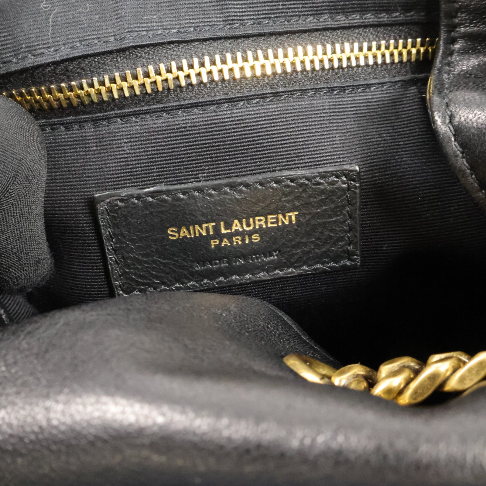 SAINT LAURENT 羊皮皮革Joe Backpack鏈帶背包
