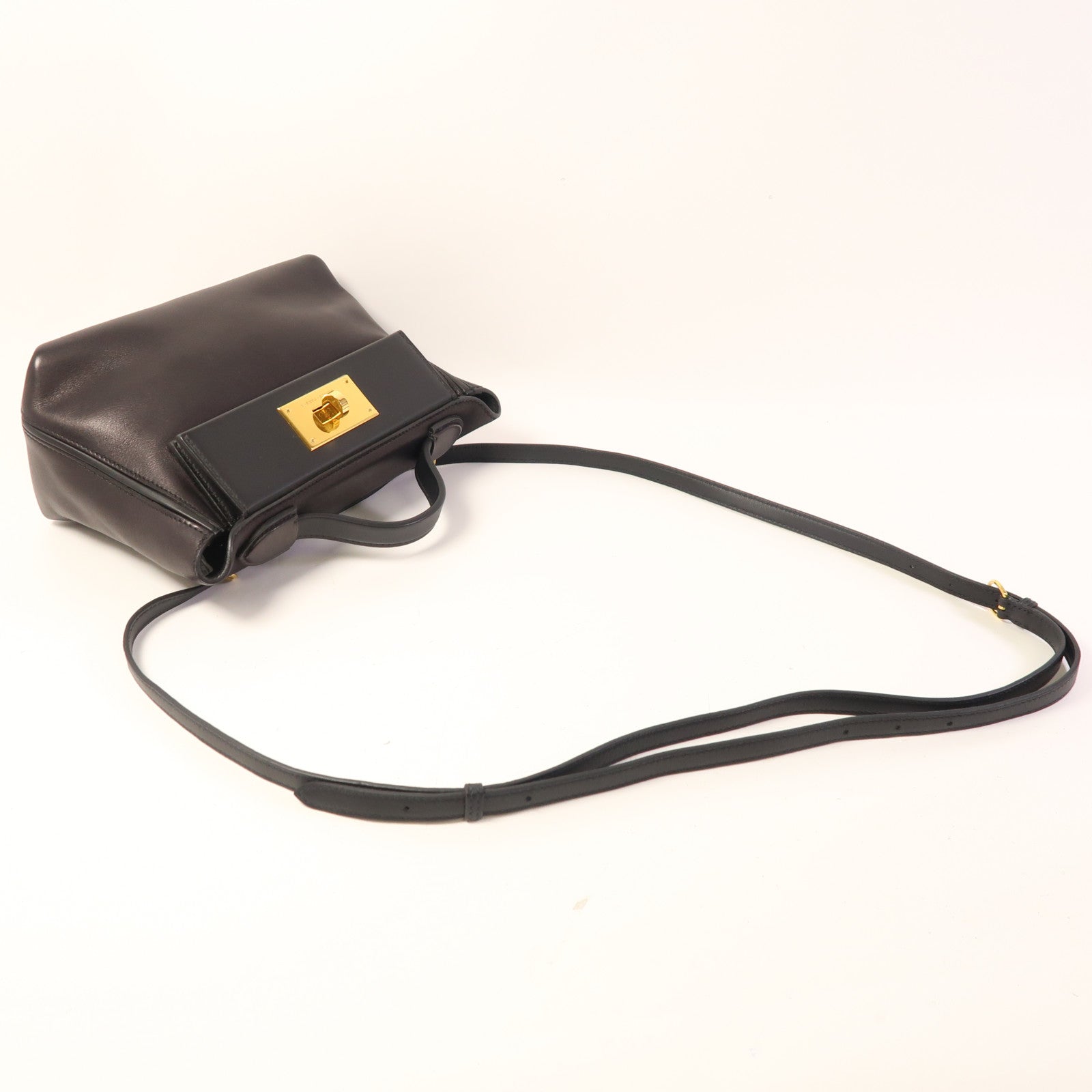 HERMES Veau Volupto/Swift皮革24/24 Mini金扣手挽肩背兩用袋