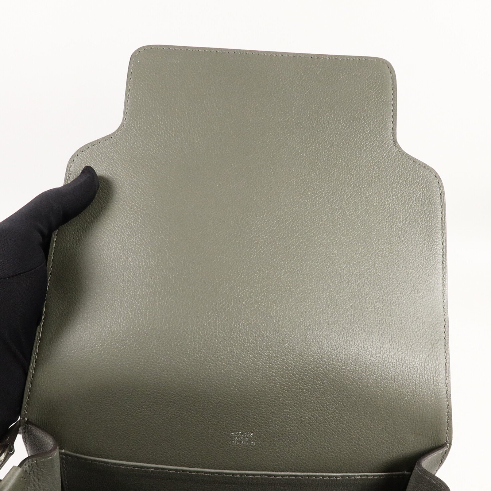 HERMES Evercolor皮革Roulis 23肩背袋Gris Meyer