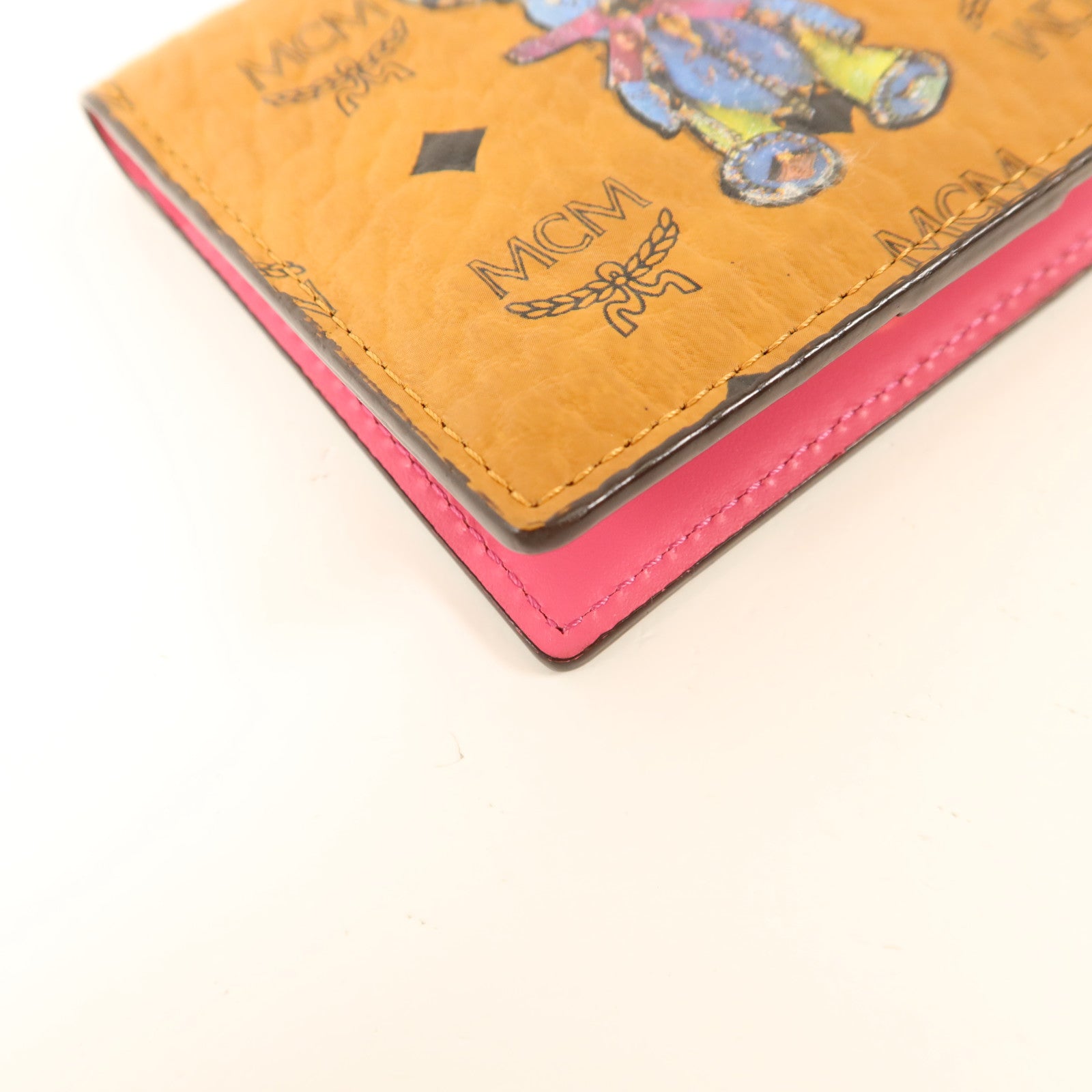MCM 牛皮皮革Bifold Wallet金扣錢包