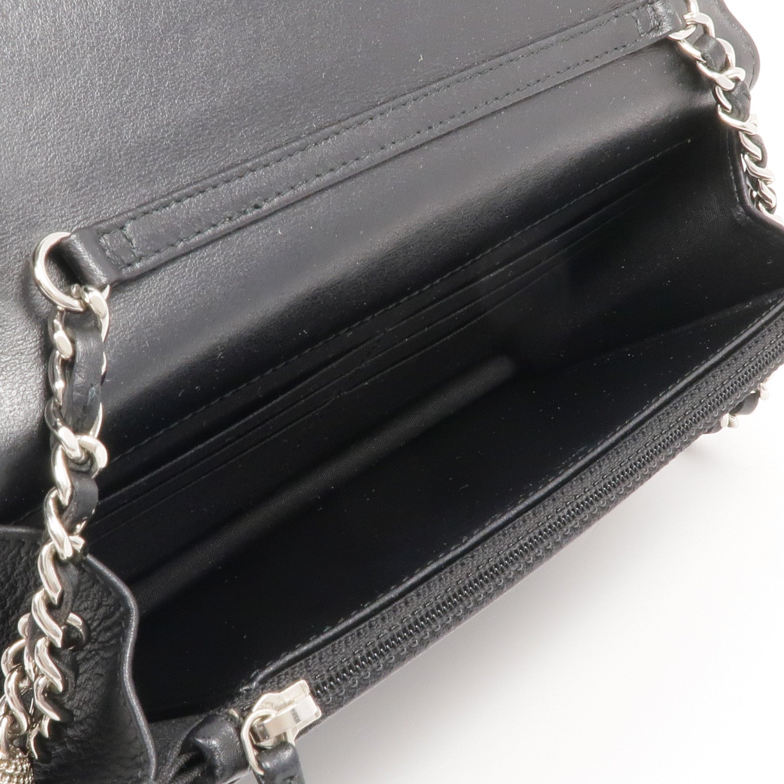 CHANEL 羊皮皮革WOC Wallet On Chain銀扣鏈帶肩背袋