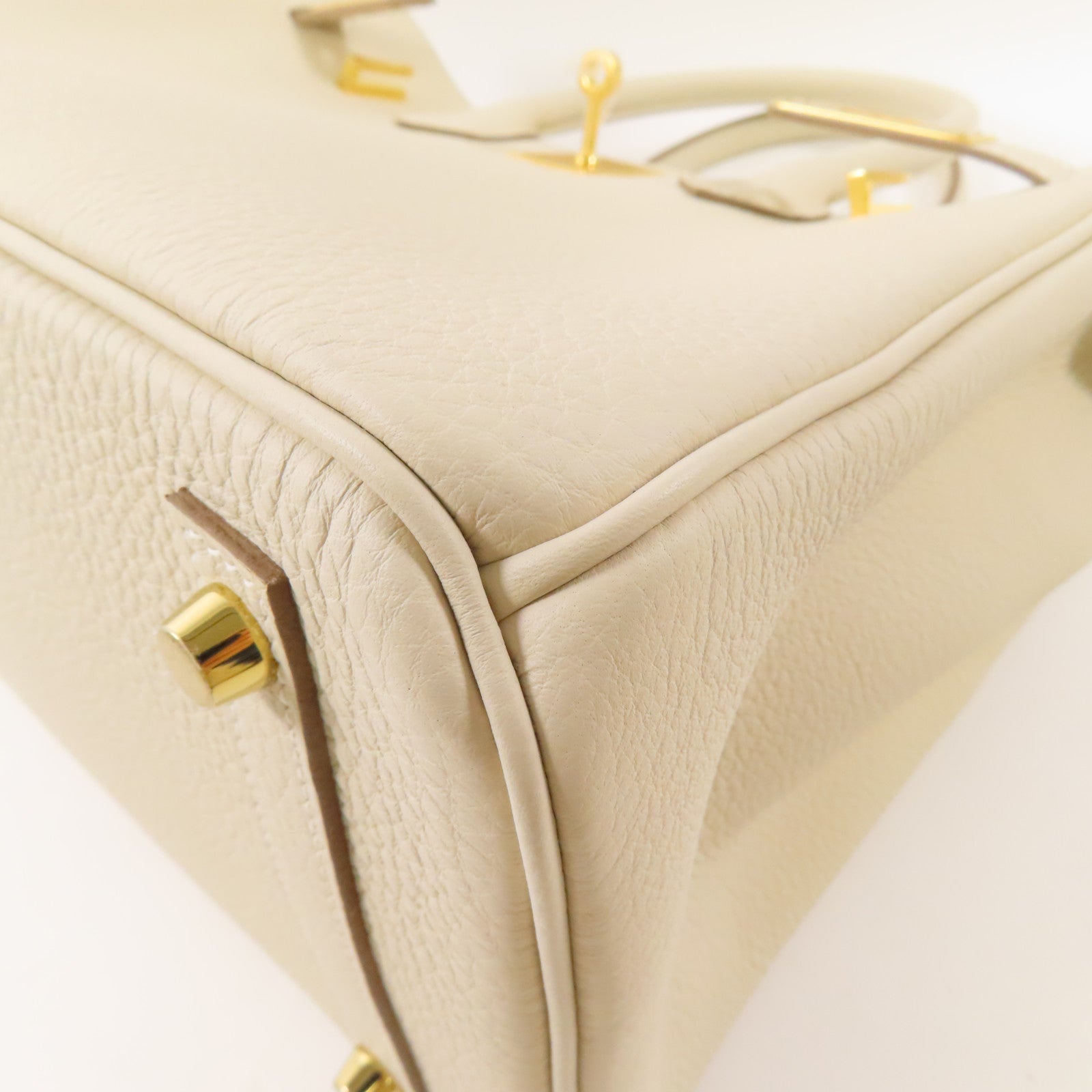 HERMES Togo皮革Birkin 30金扣手挽袋Craie