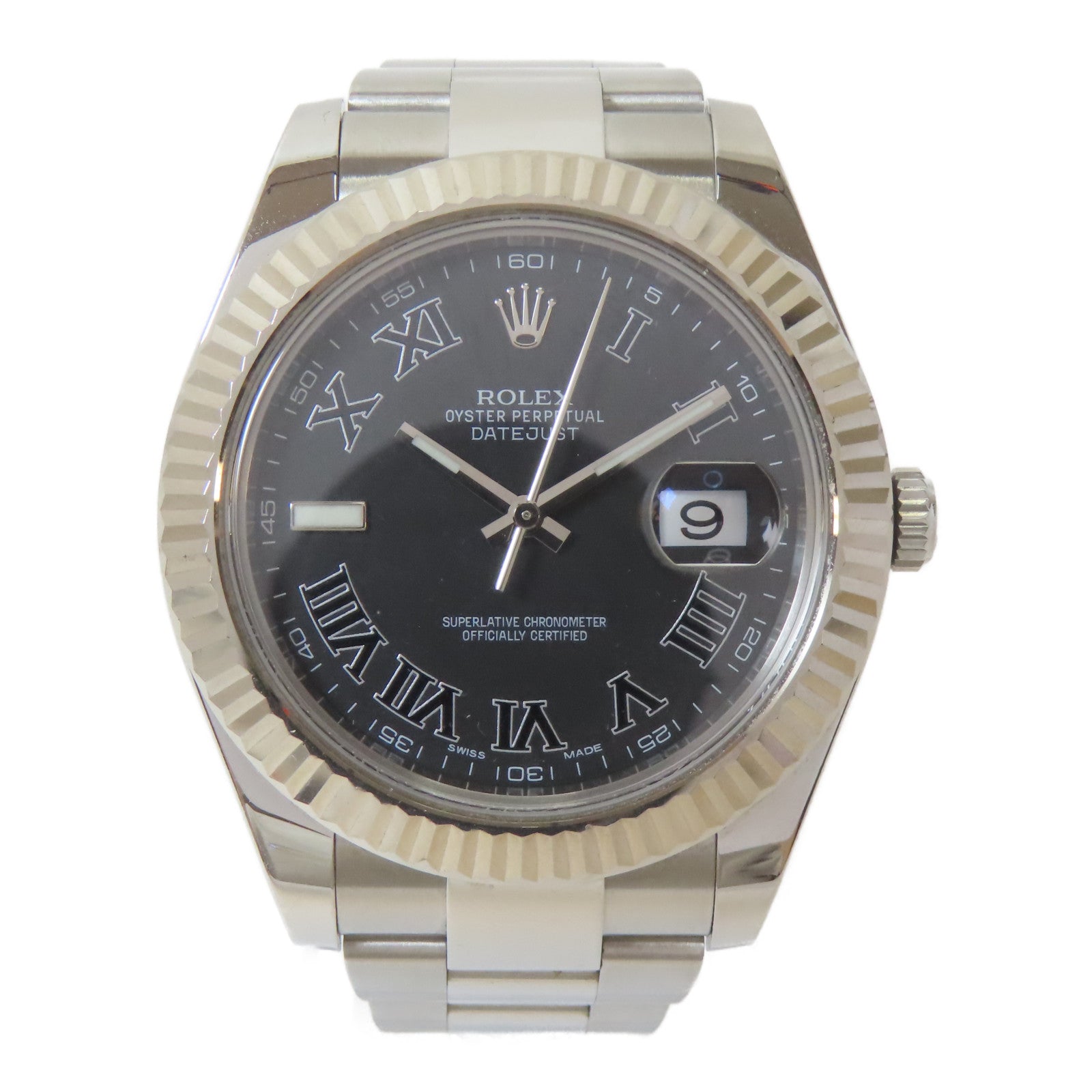 ROLEX Datejust II 18K白金/不鏽鋼手錶自動機芯灰色