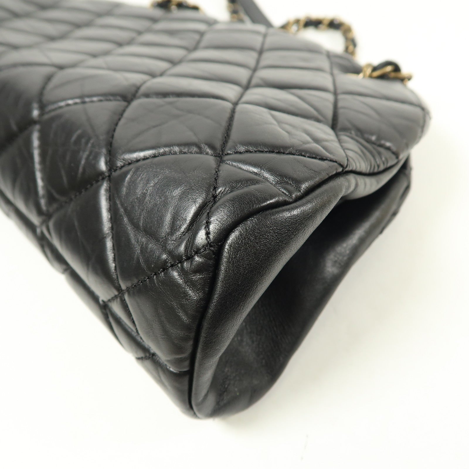 CHANEL 牛皮皮革Shoulder Bag金扣鏈帶肩背袋