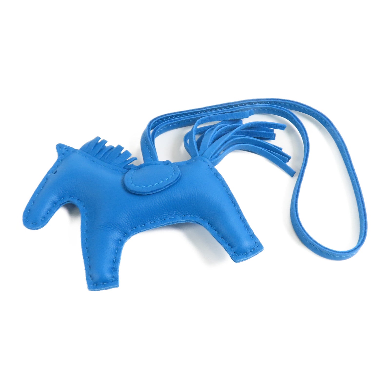 HERMES Rodeo PM Charm Milo Leather Blue