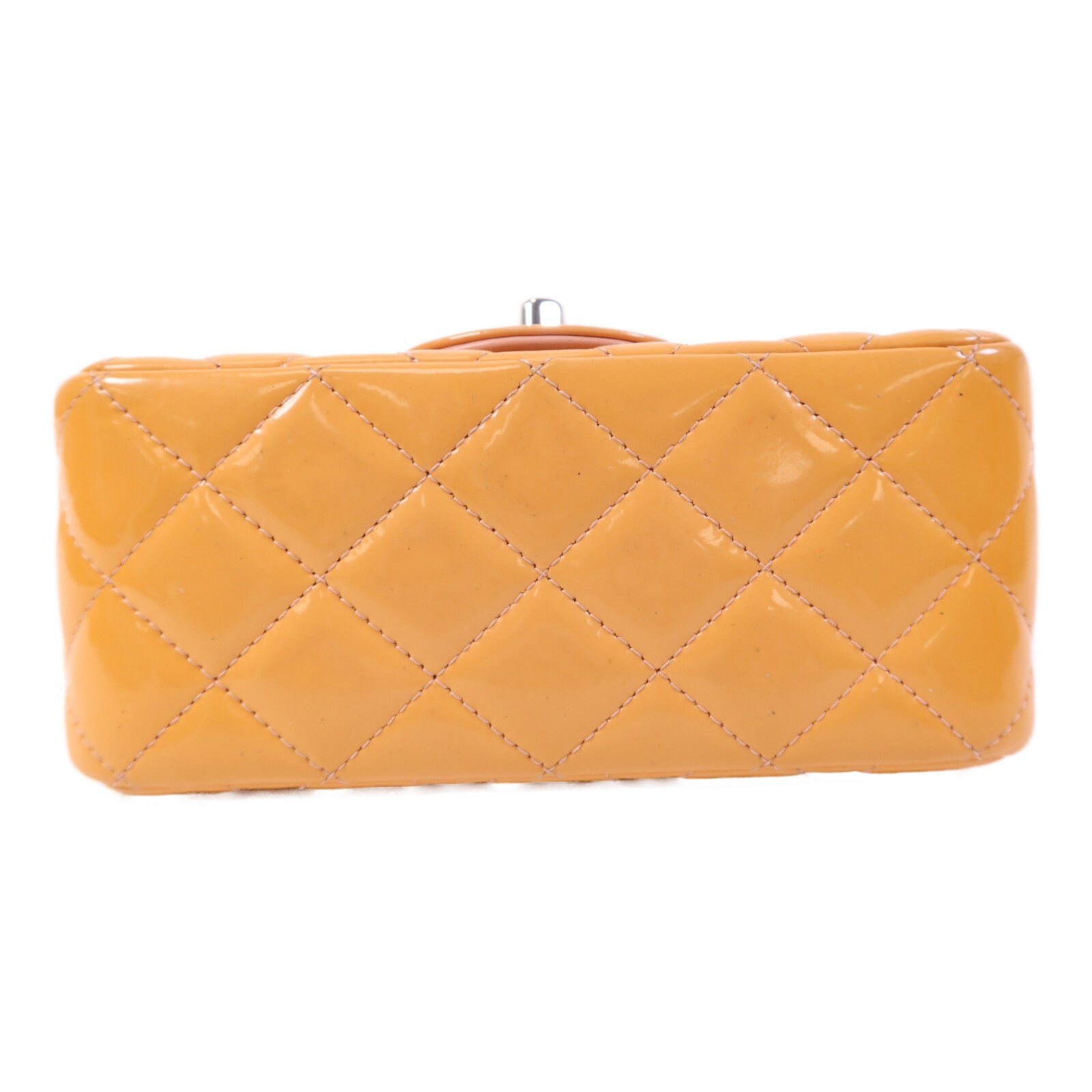 CHANEL 漆皮皮革Mini Classic 17銀扣鏈帶肩背袋