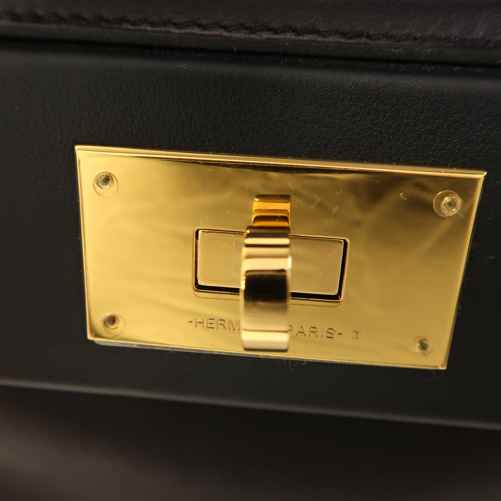 HERMES Veau Volupto/Swift皮革24/24 Mini金扣手挽肩背兩用袋