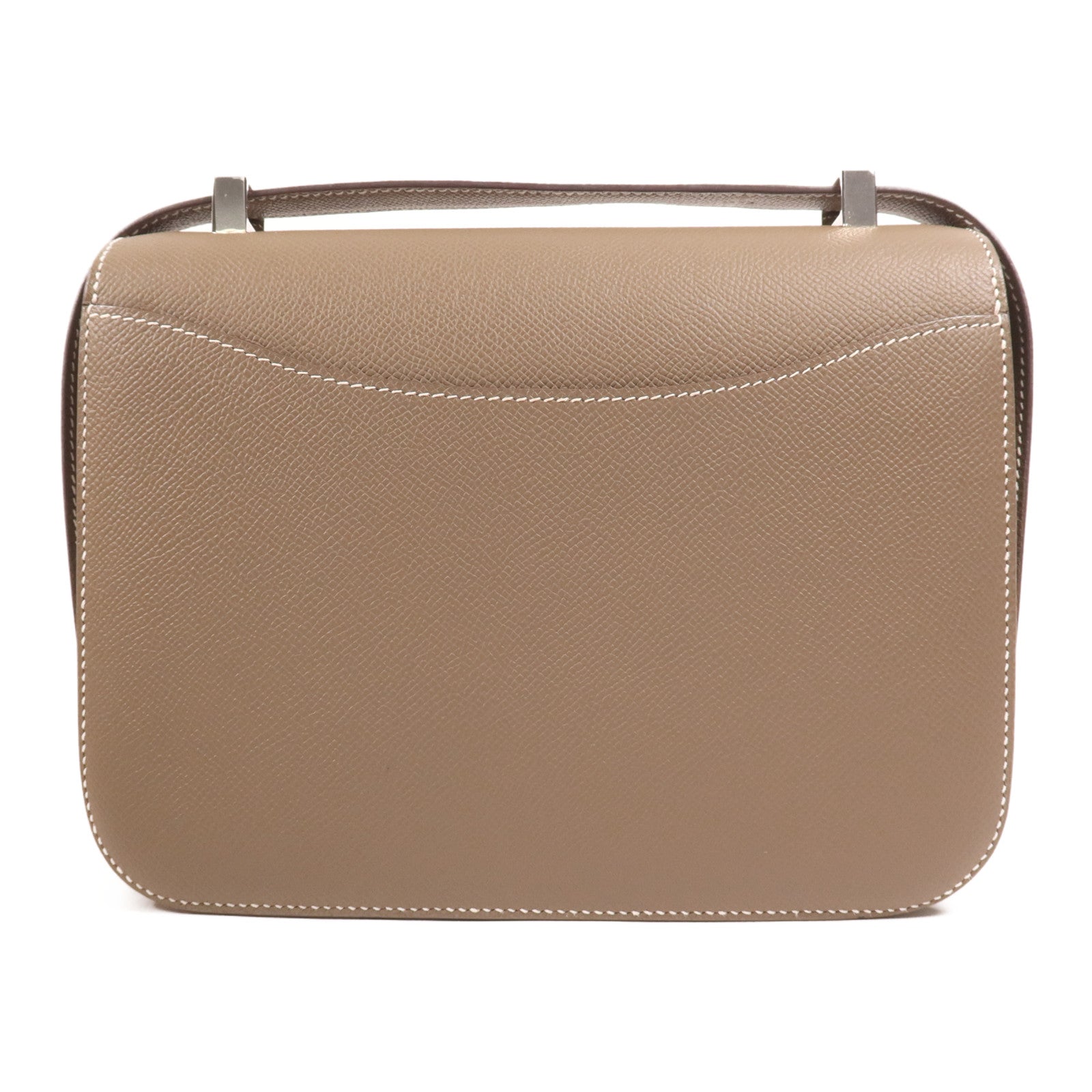 HERMES Epsom皮革Constance 24銀扣肩背袋Etoupe