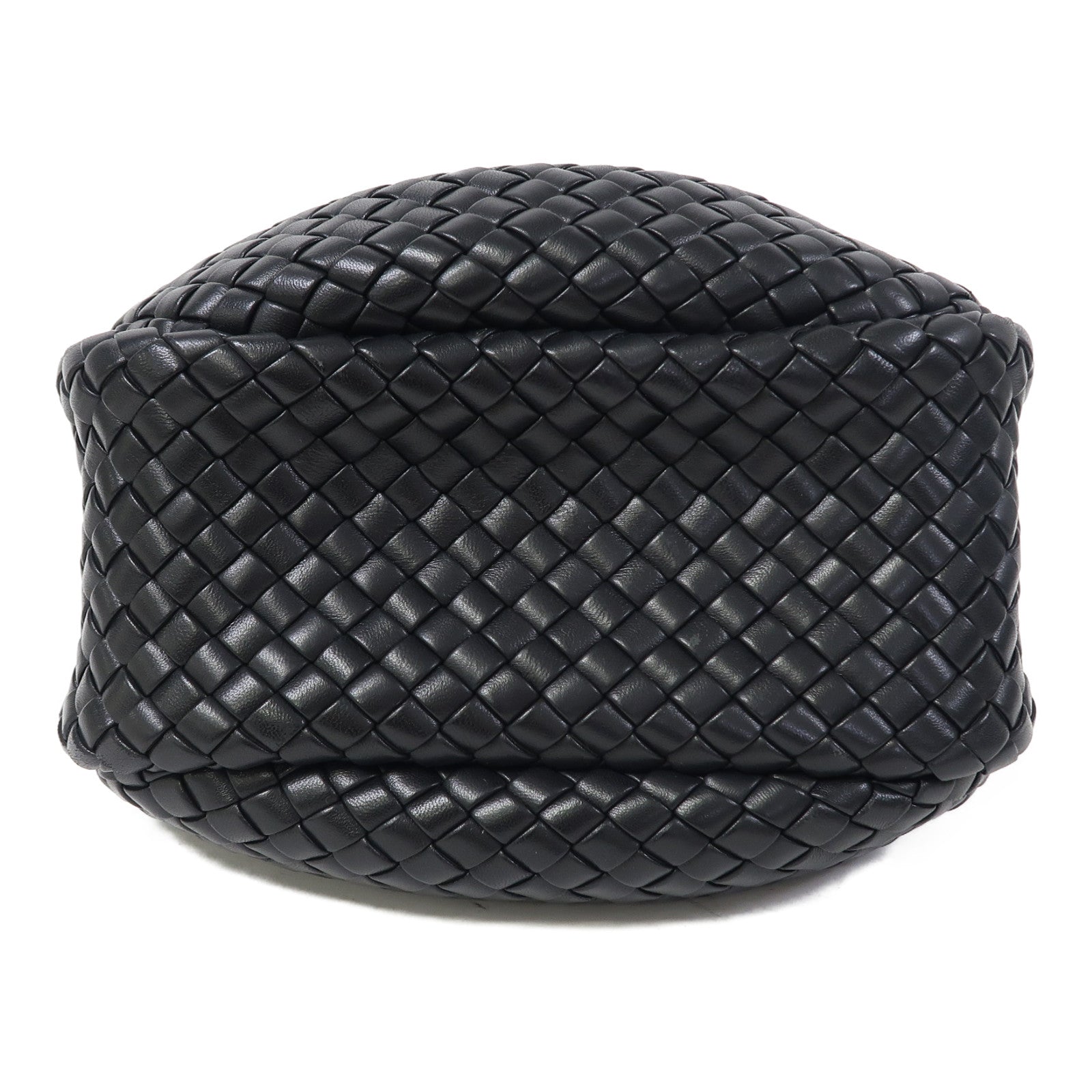 BOTTEGA VENETA 織紋牛皮皮革Hand Bag金扣手挽袋黑色