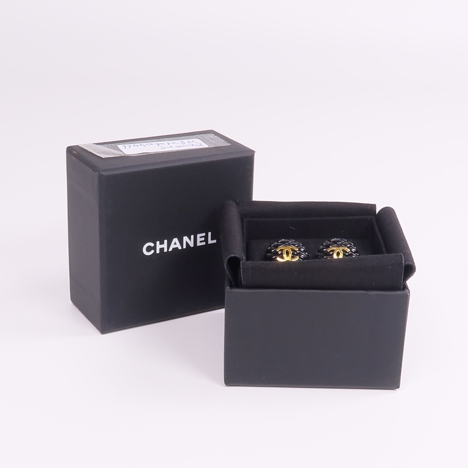 CHANEL 金屬/PVC Earrings金扣耳環