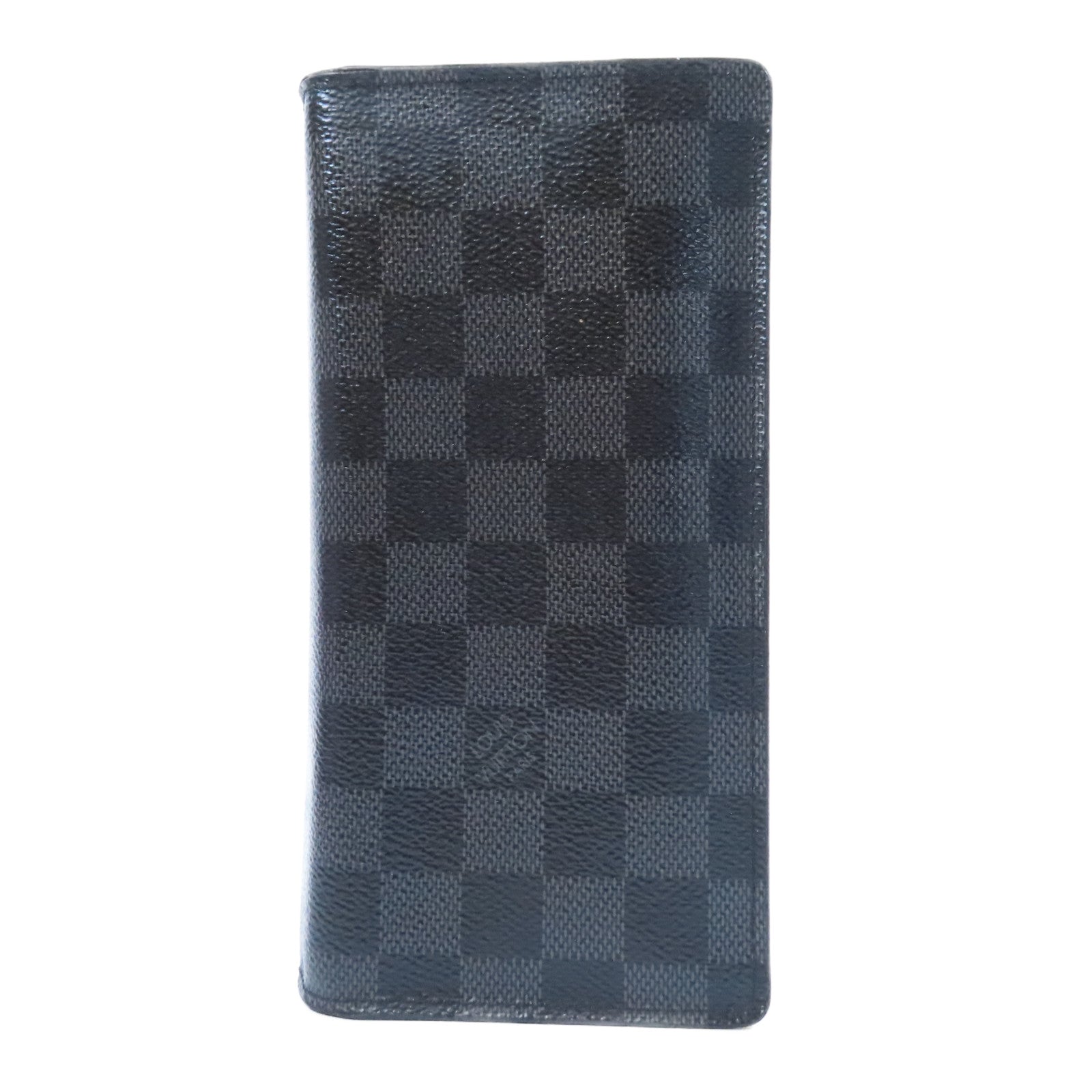 LOUIS VUITTON 【激減優惠】Damier Graphite Brazza銀扣長錢包黑色