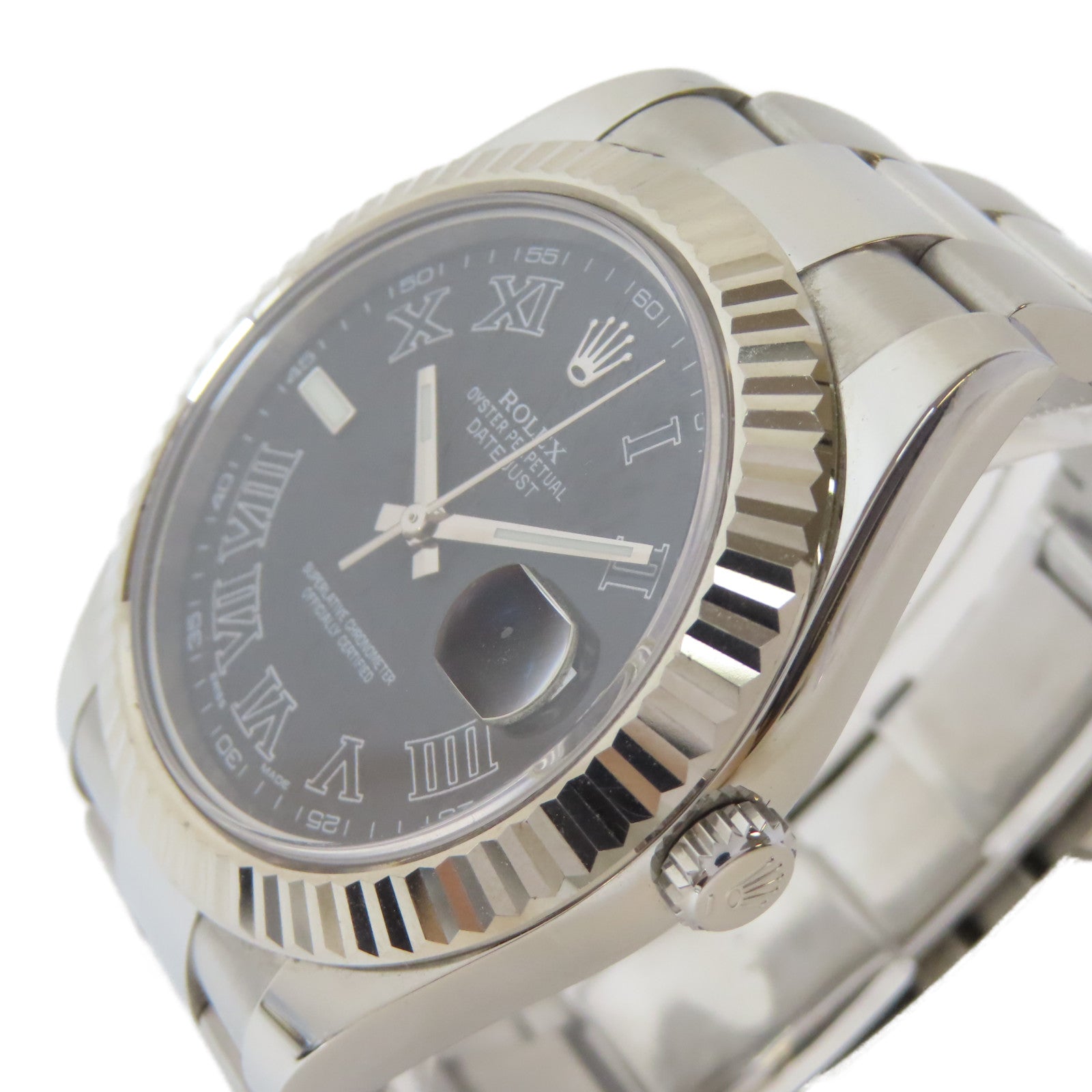ROLEX Datejust II 18K白金/不鏽鋼手錶自動機芯灰色