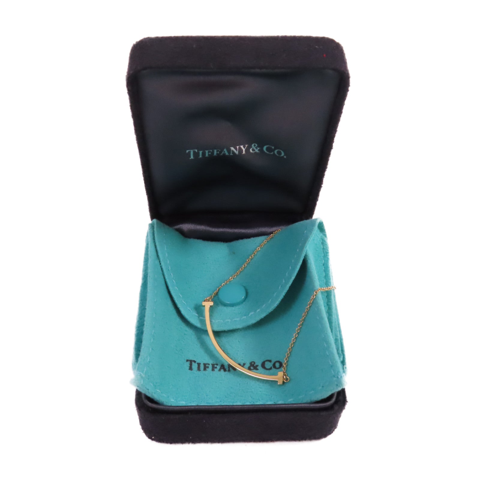 TIFFANY＆CO 18K玫瑰金T Smile Necklace項鏈