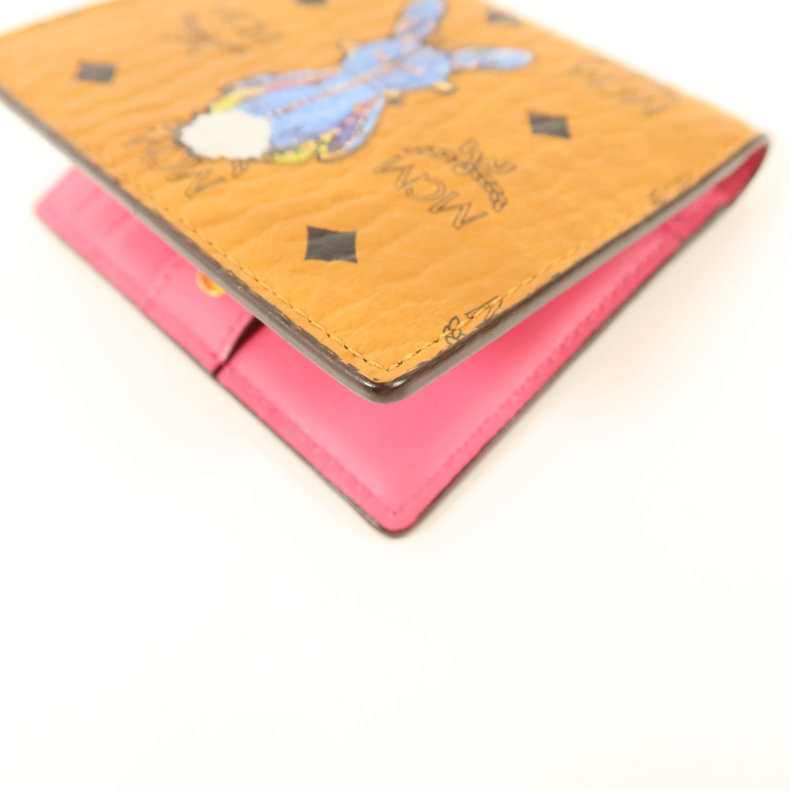 MCM 牛皮皮革Bifold Wallet金扣錢包