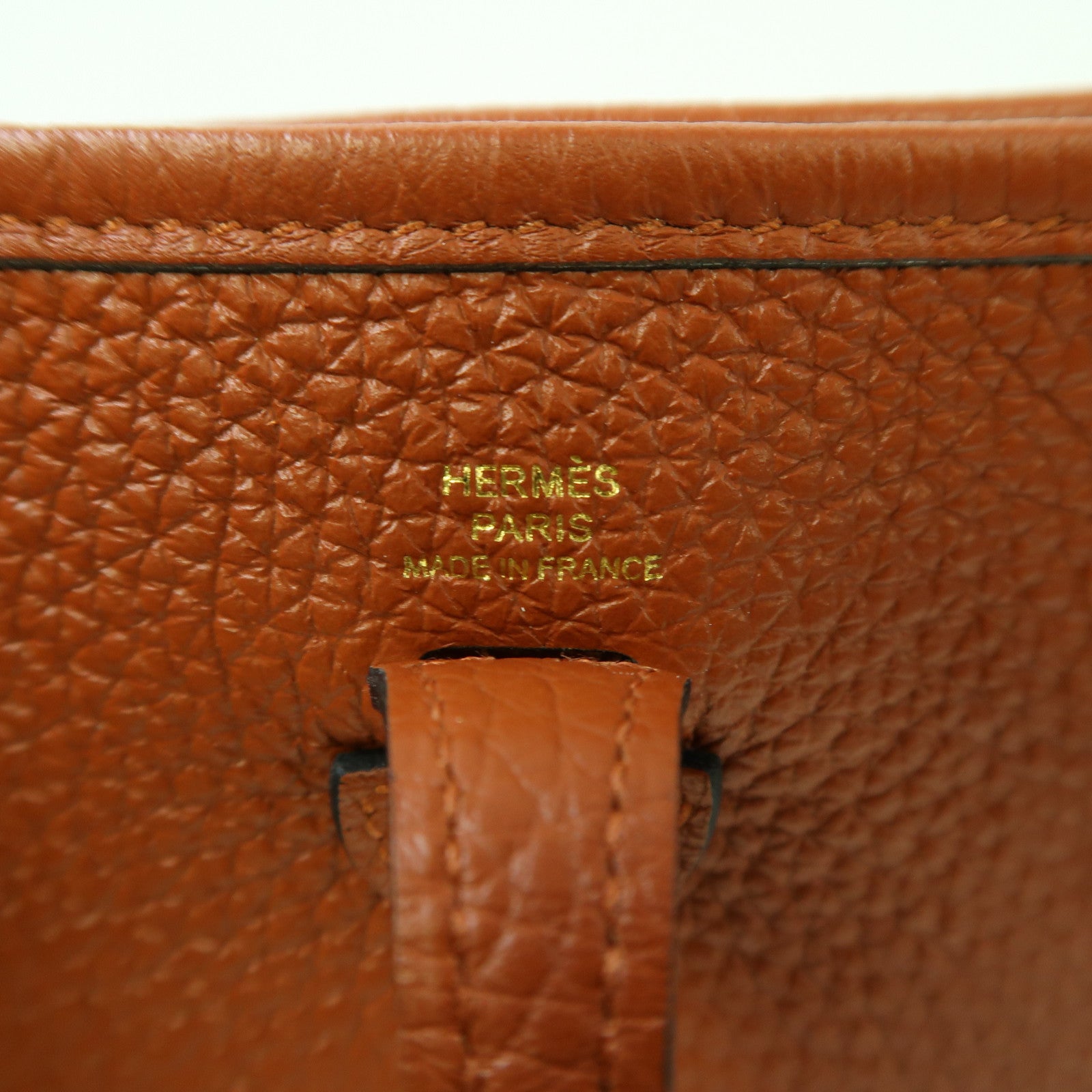 HERMES Clemence皮革Evelyne TPM金扣肩背袋啡色
