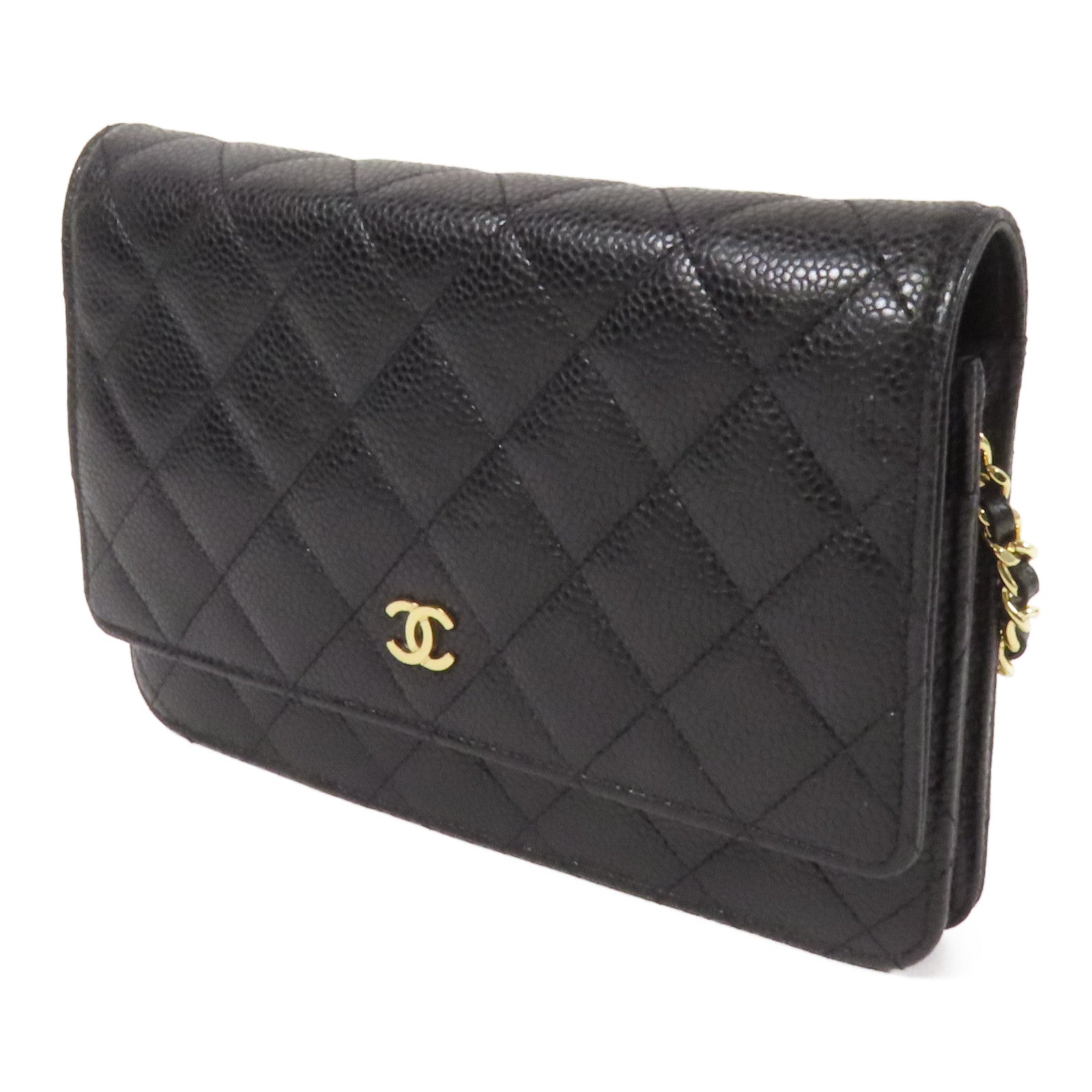 CHANEL 牛皮皮革WOC Wallet On Chain金扣鏈帶肩背袋