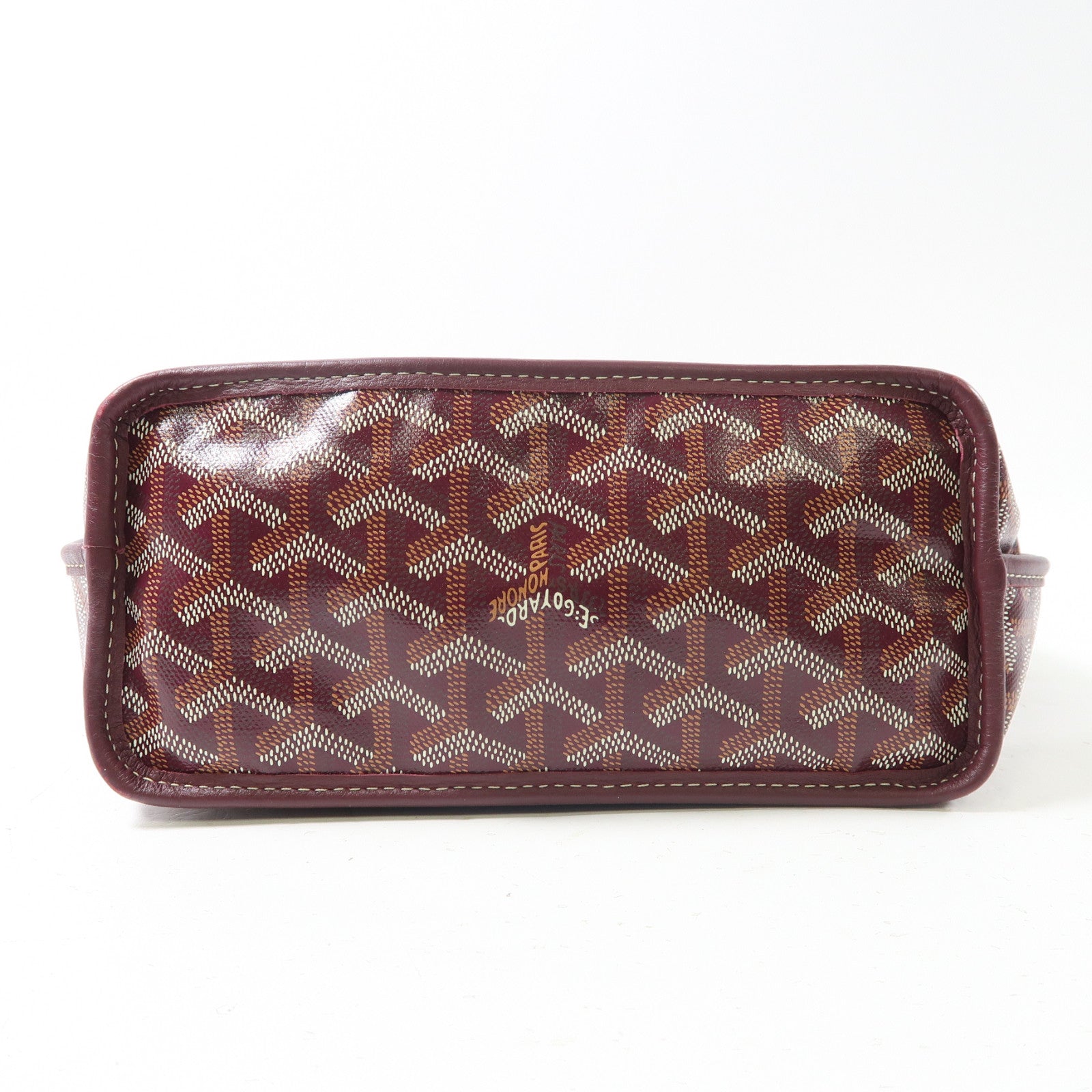 GOYARD 塗層帆布Anjou銀扣手挽袋紅色