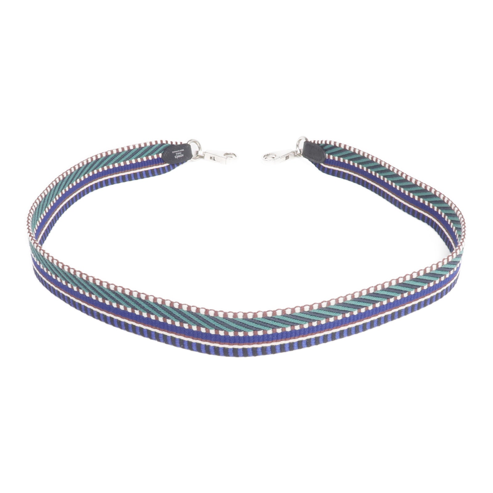 HERMES 帆布Strap 70cm銀扣肩帶