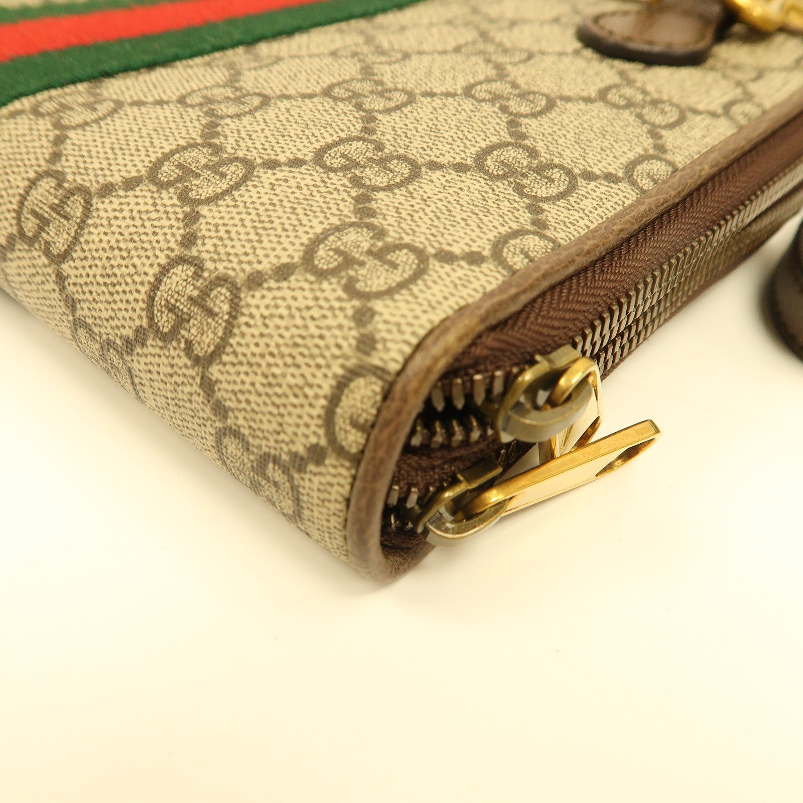 GUCCI 【激減優惠】塗層帆布Ophidia金扣肩背袋啡色