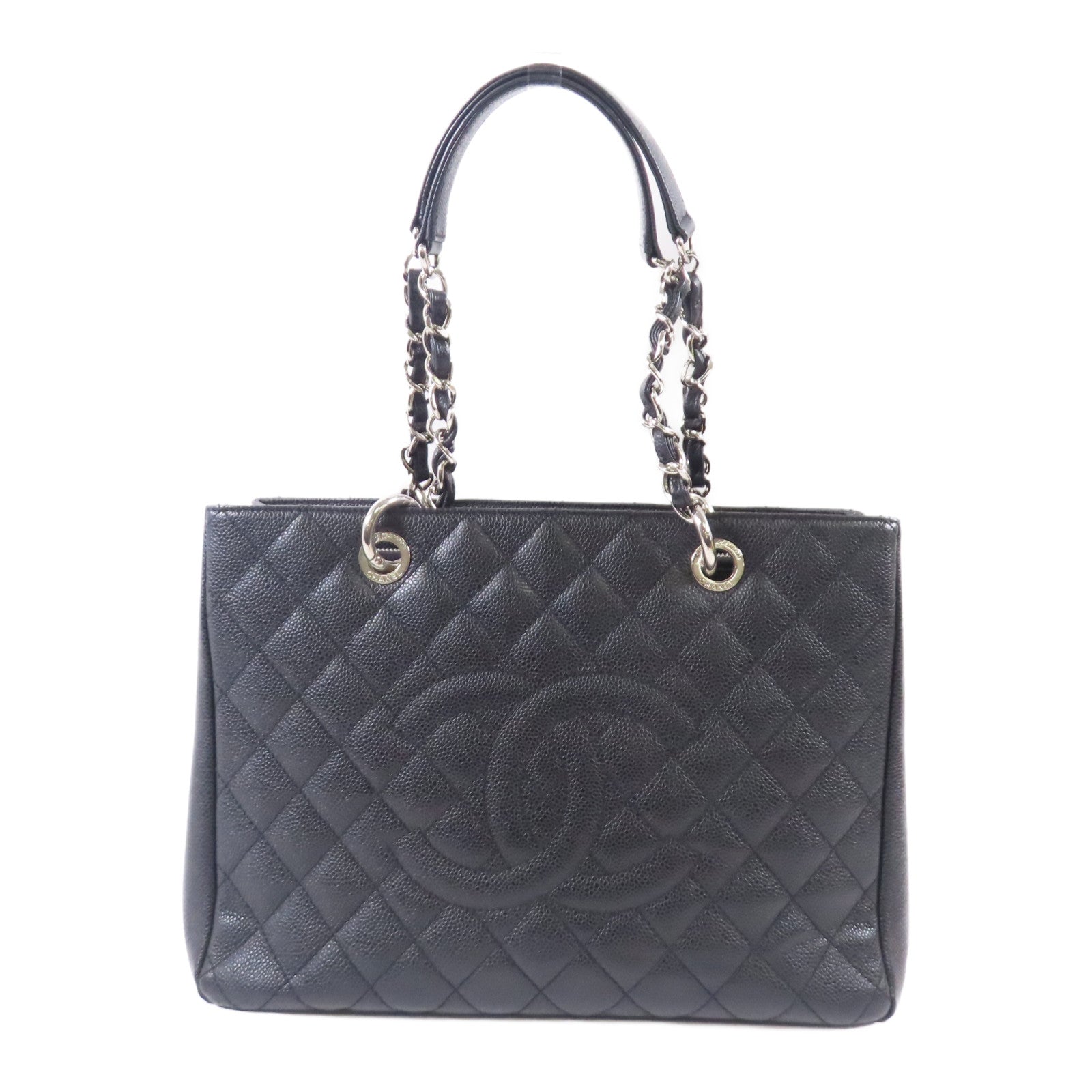 CHANEL 牛皮皮革Grand Shopping Tote銀扣肩背袋/手挽袋