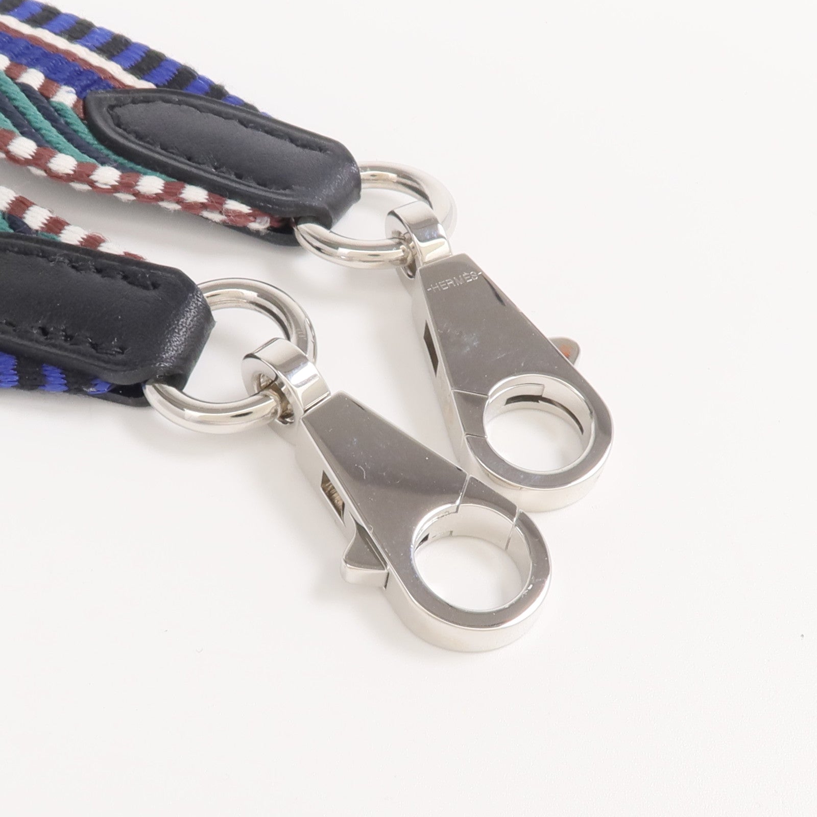 HERMES 帆布Strap 70cm銀扣肩帶