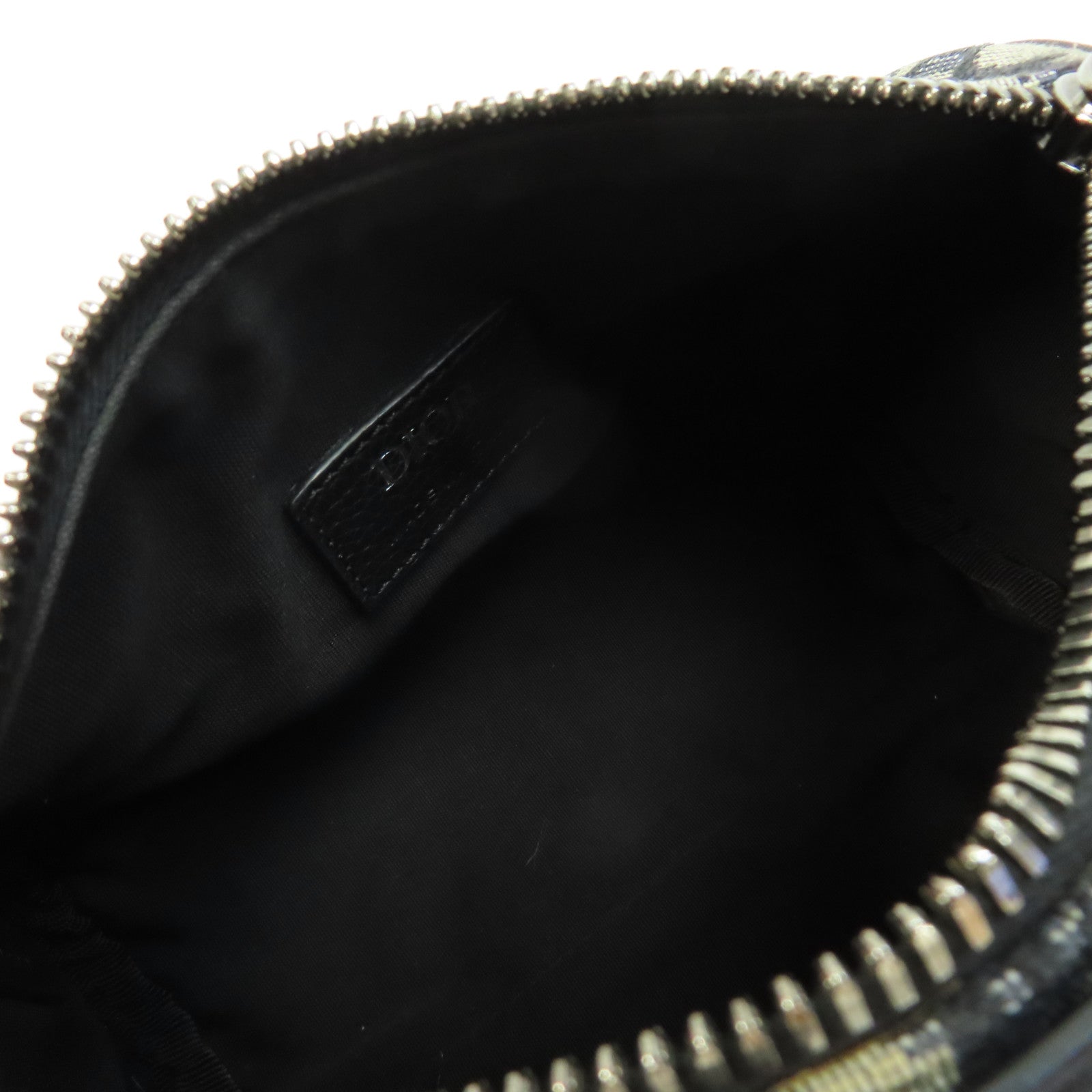 Dior 帆布/皮革Mini Rollen Messenger Bag銀扣手挽肩背兩用袋黑色
