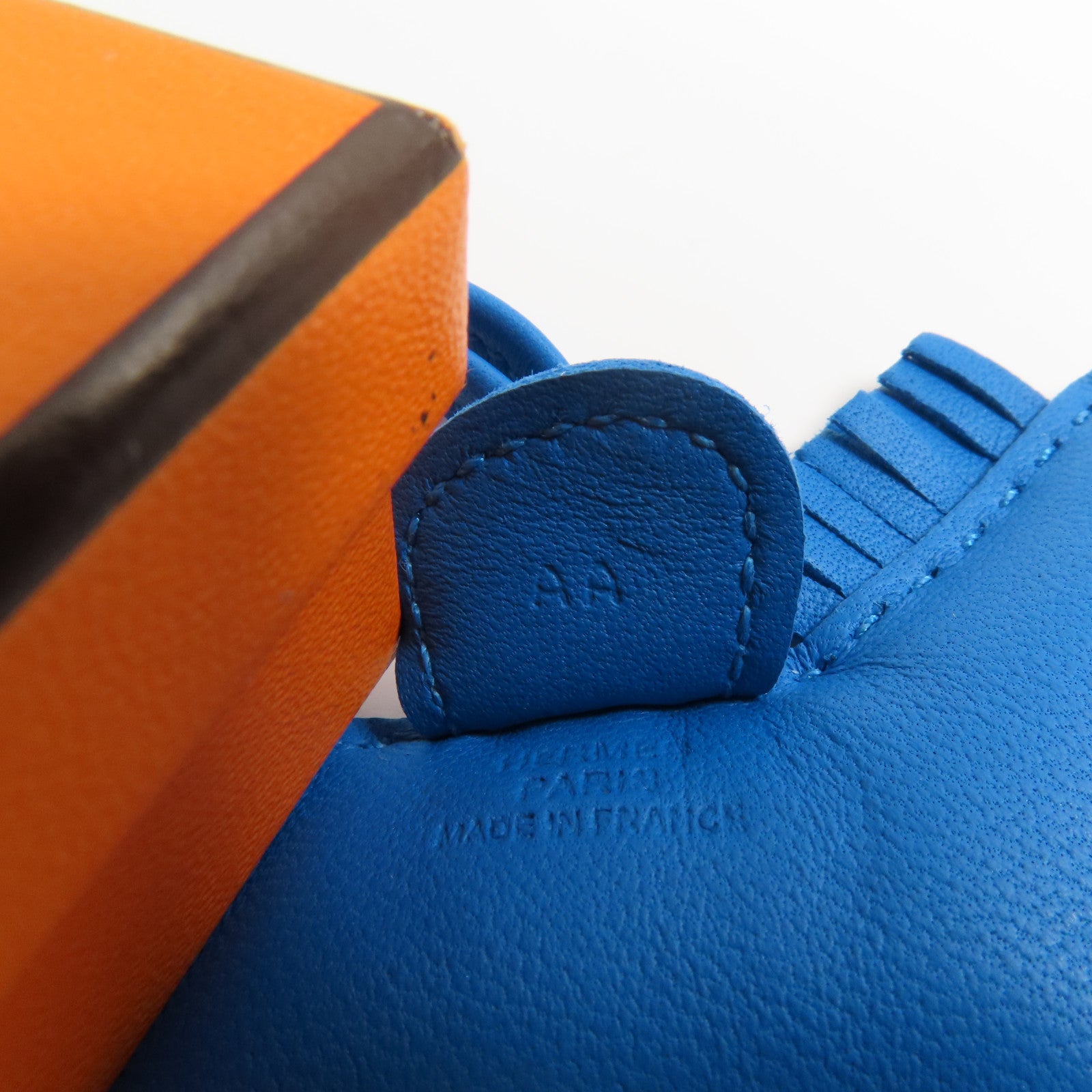 HERMES Rodeo PM Charm Milo Leather Blue
