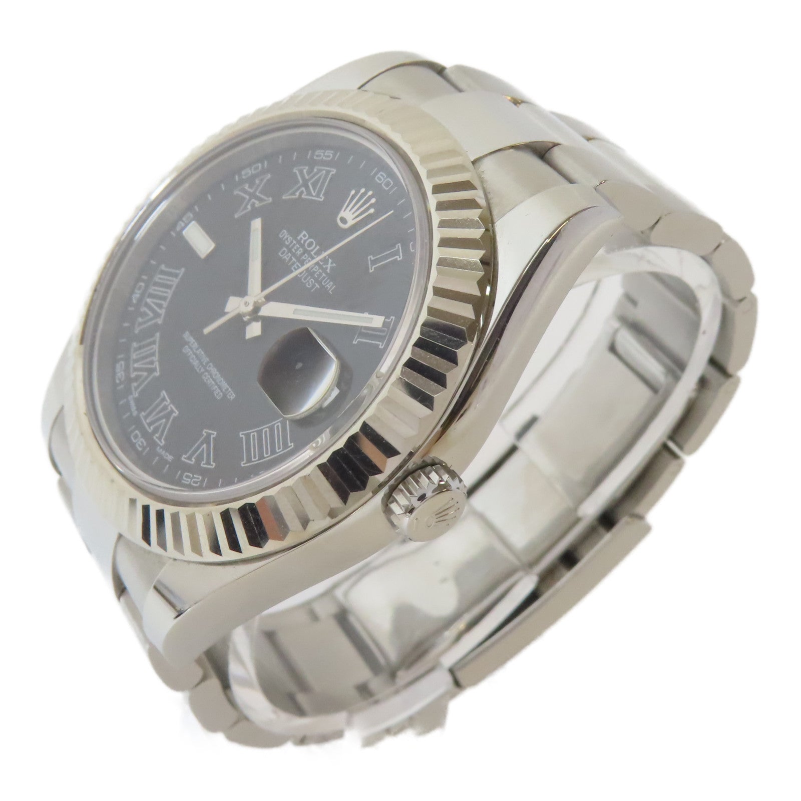 ROLEX Datejust II 18K白金/不鏽鋼手錶自動機芯灰色