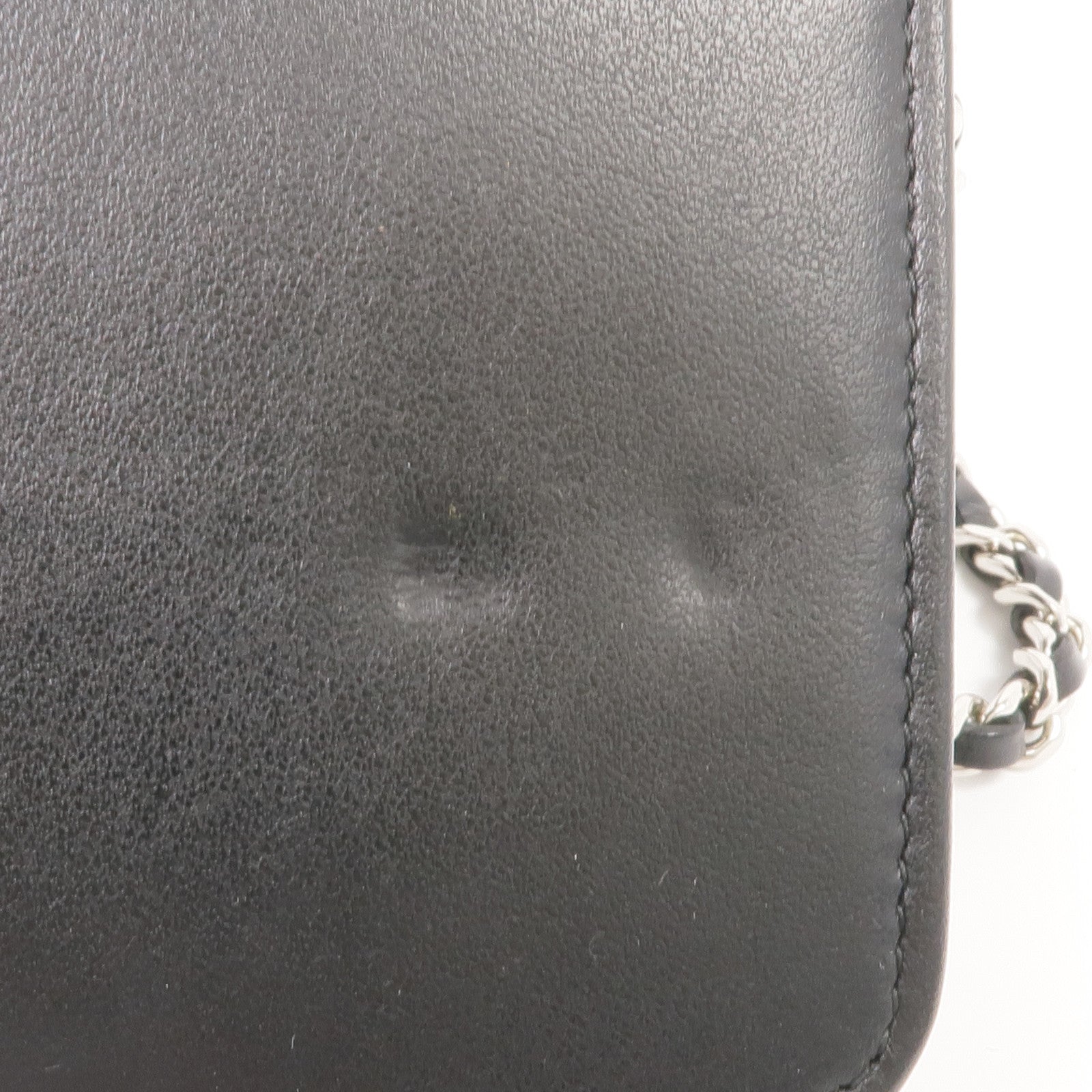 CHANEL 羊皮皮革WOC Wallet On Chain銀扣鏈帶肩背袋