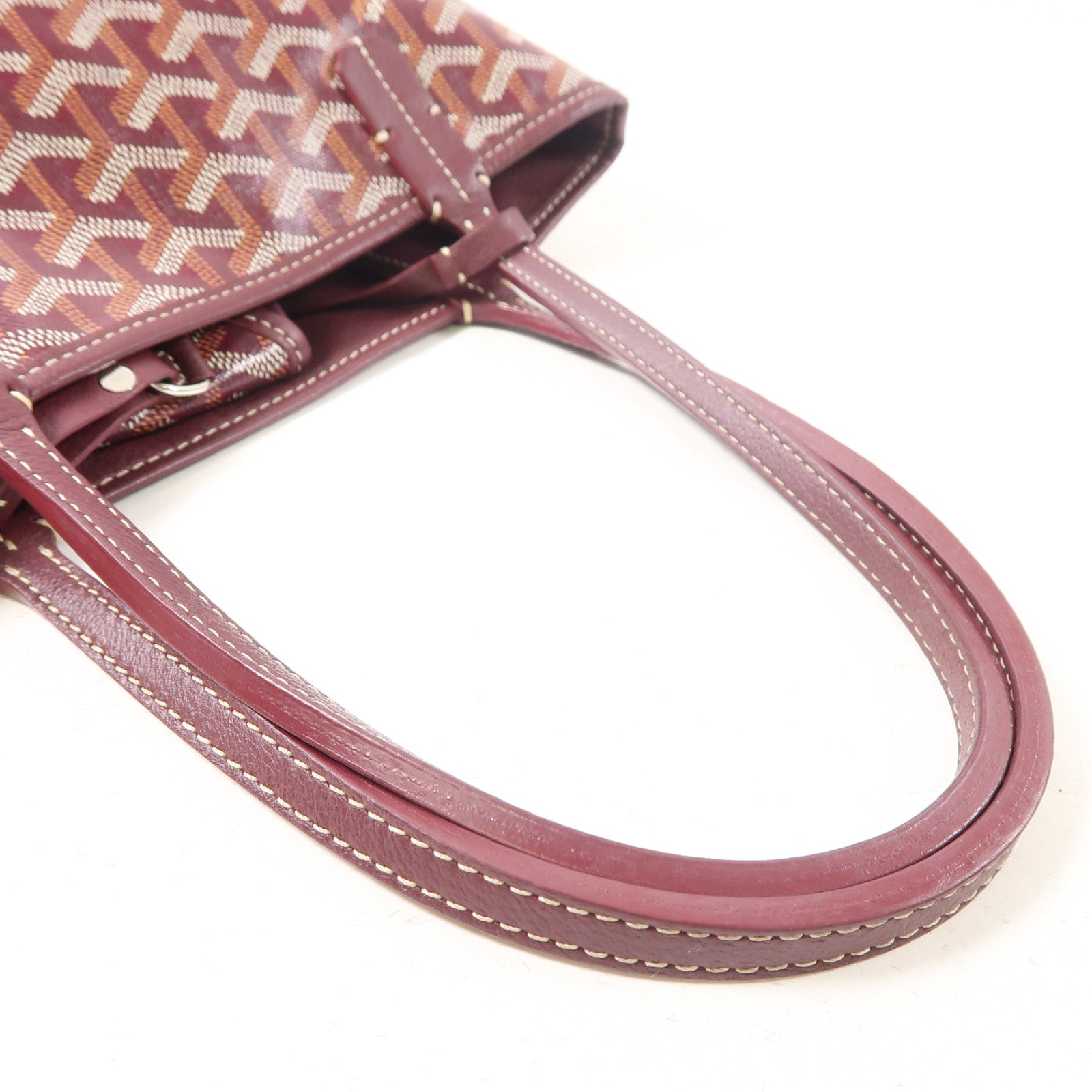 GOYARD 塗層帆布Anjou銀扣手挽袋紅色