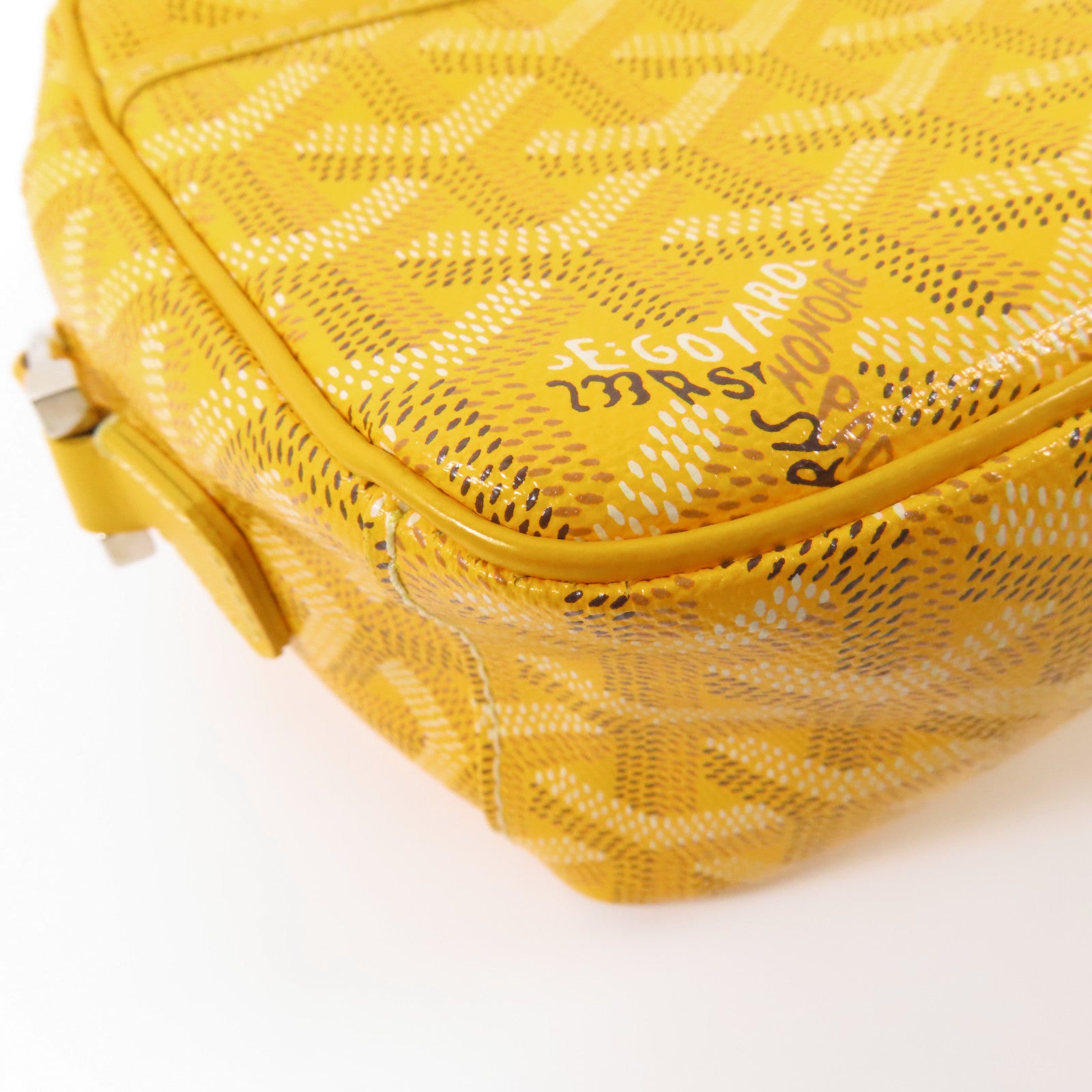 GOYARD【激減優惠】 塗層帆布Cap Vert PM銀扣肩背袋黃色