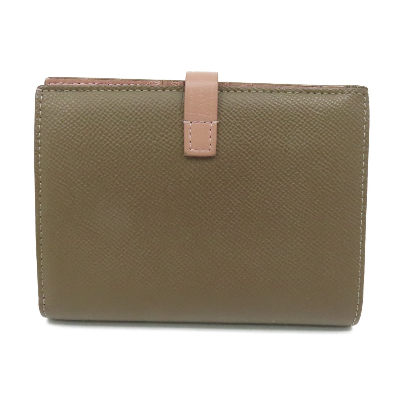 CELINE 【激減優惠】牛皮皮革Middle Wallet銀扣錢包啡色/粉紅色