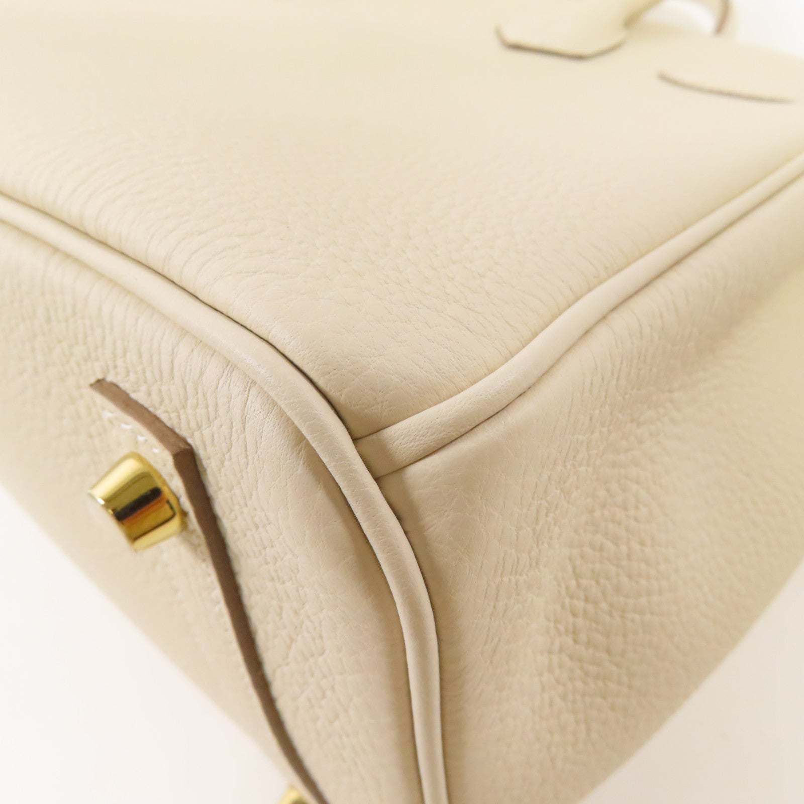 HERMES Togo皮革Birkin 30金扣手挽袋Craie