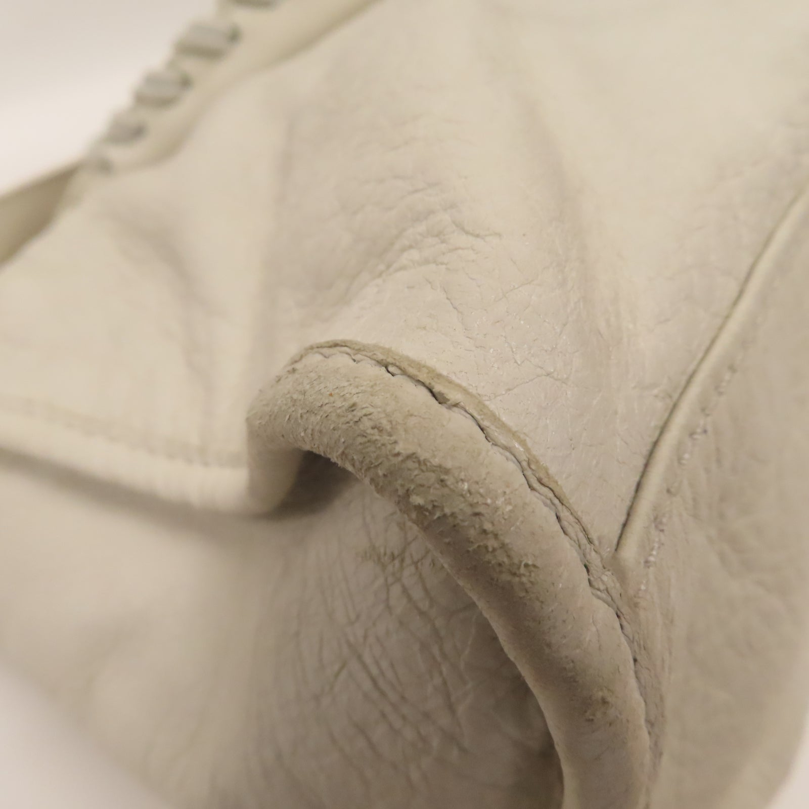 BALENCIAGA 羊皮皮革City銀扣手挽肩背兩用袋白色
