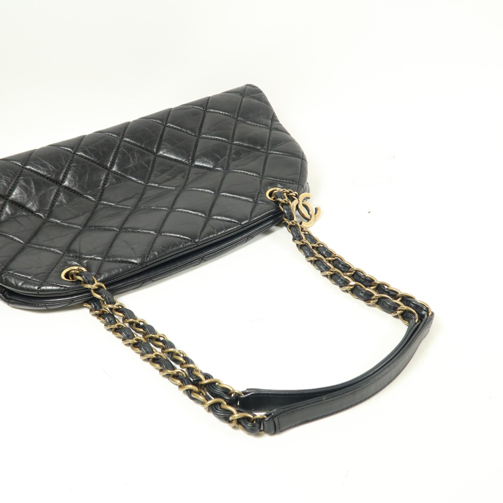 CHANEL 牛皮皮革Shoulder Bag金扣鏈帶肩背袋