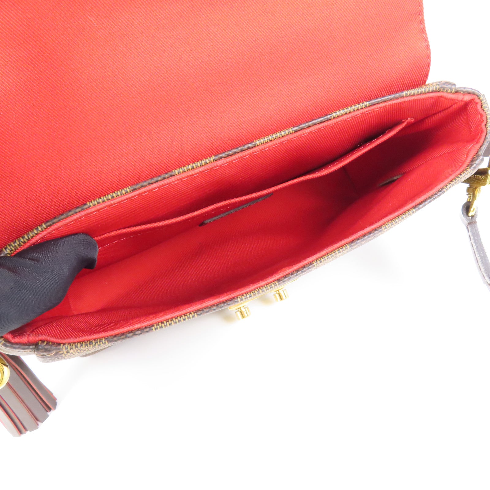 LOUIS VUITTON Damier Croisette金扣手挽肩背兩用袋