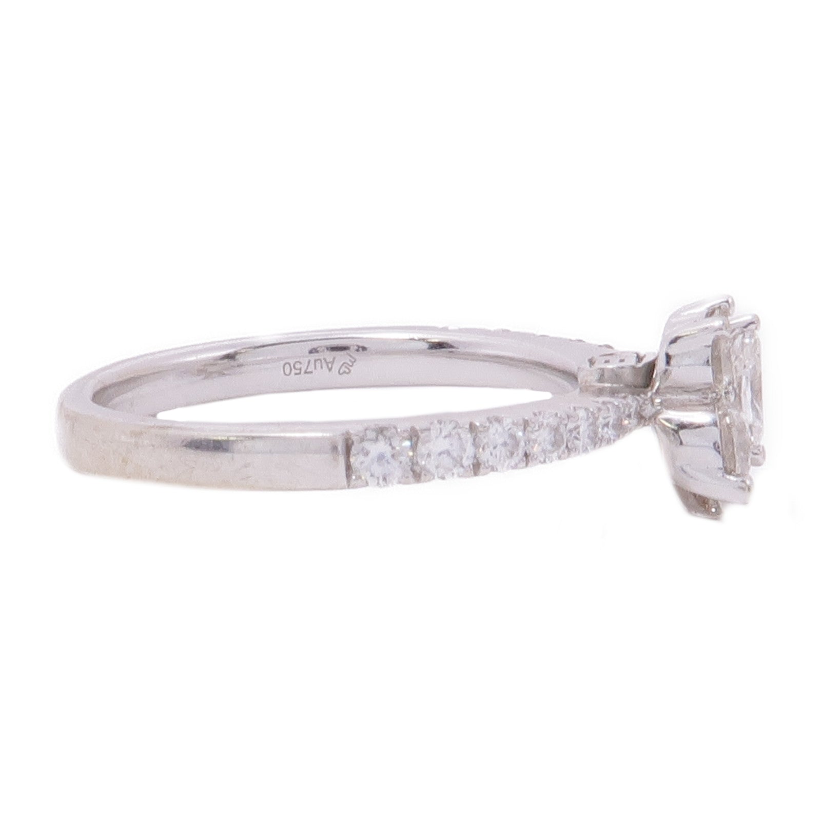 JEWELRY 【激減優惠】18K白金Diamond鑽石戒指US#4.5