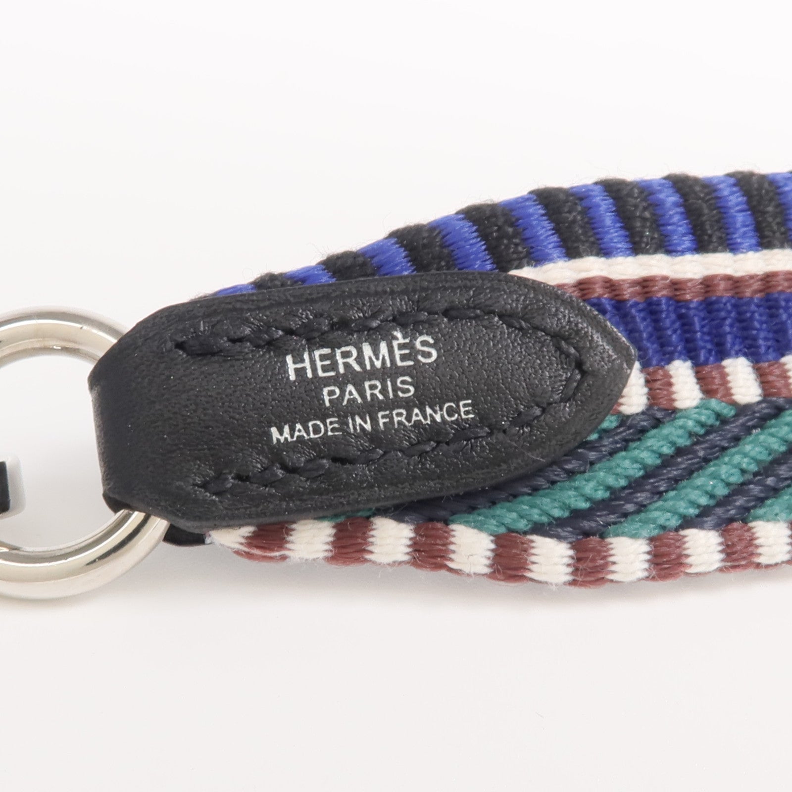 HERMES 帆布Strap 70cm銀扣肩帶