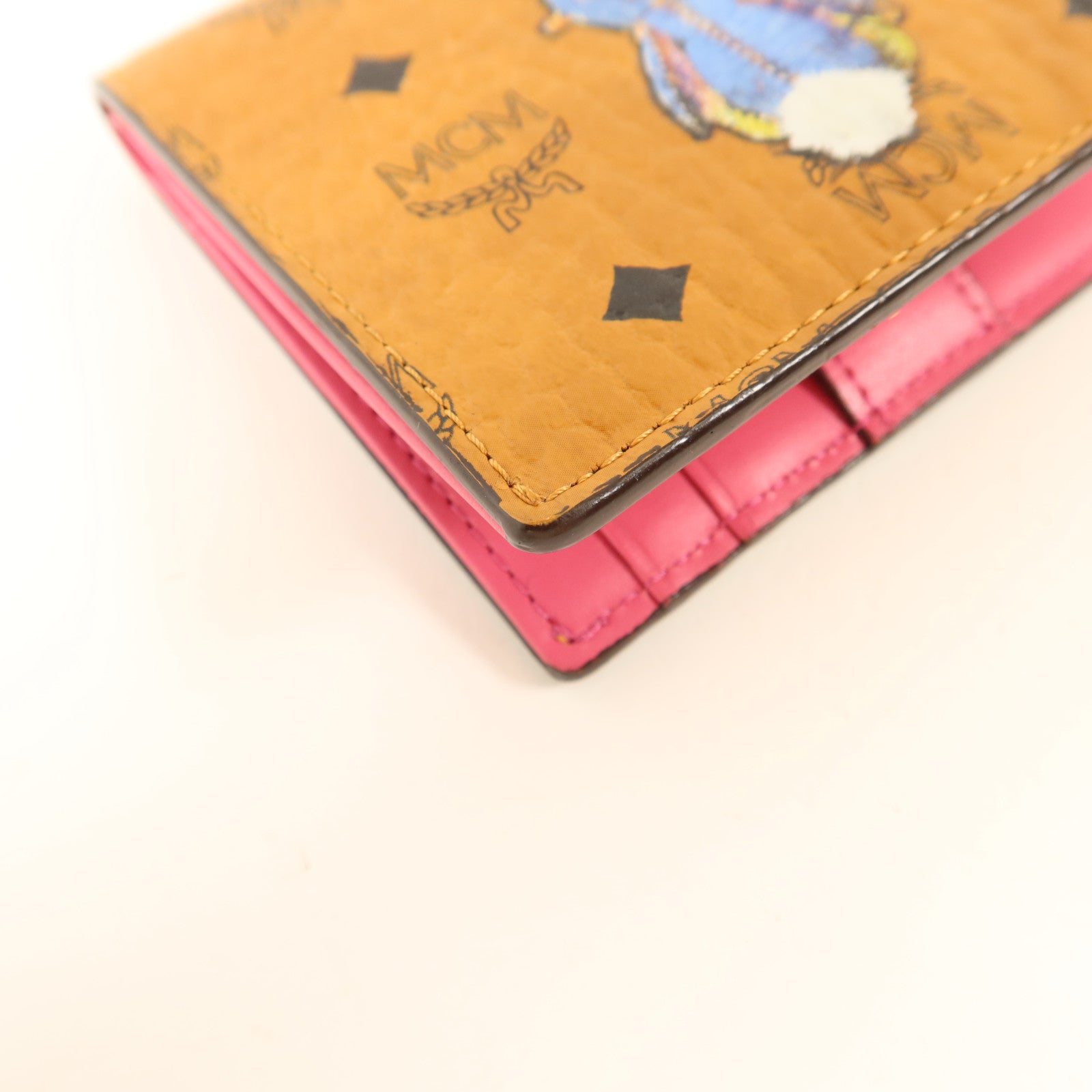MCM 牛皮皮革Bifold Wallet金扣錢包