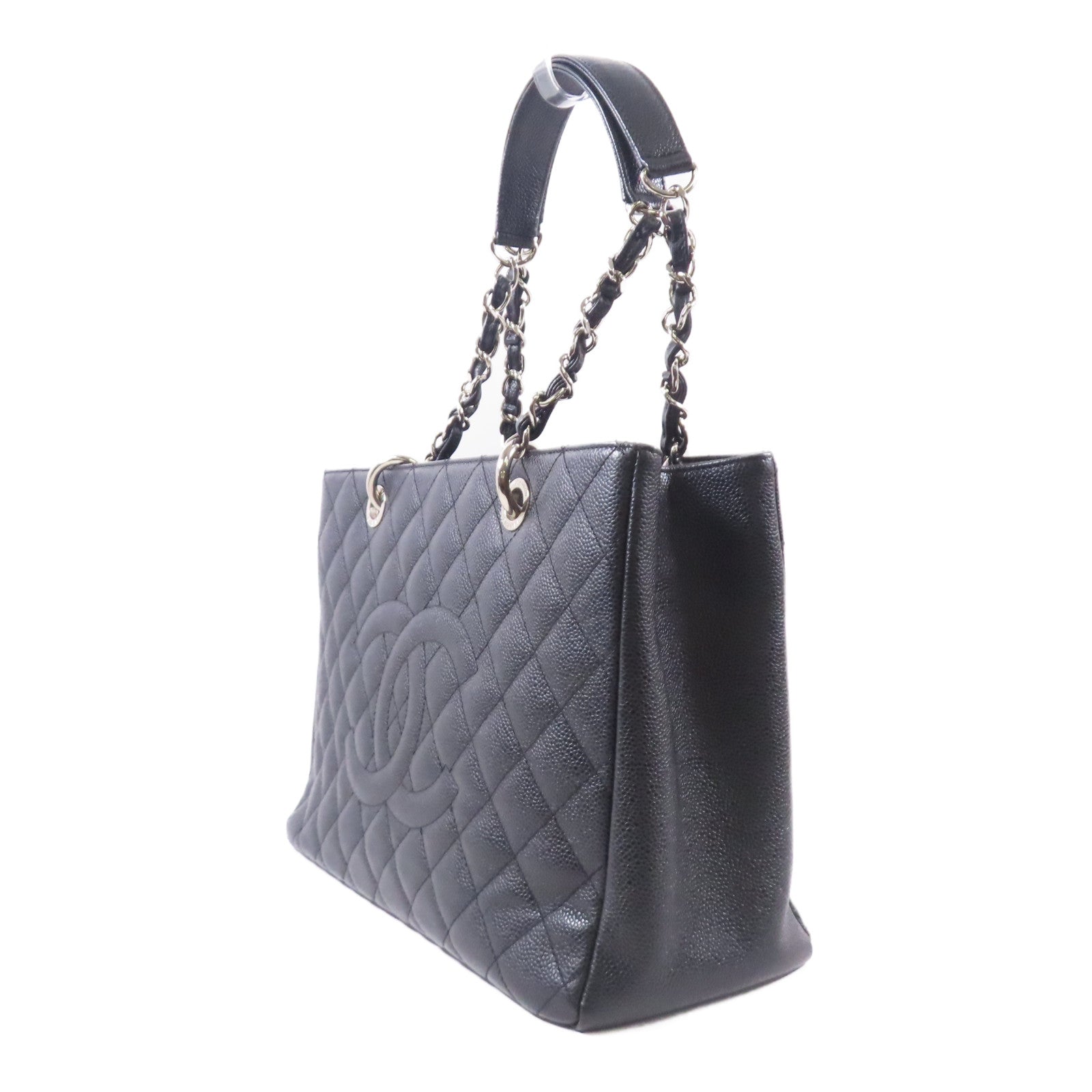 CHANEL 牛皮皮革Grand Shopping Tote銀扣肩背袋/手挽袋