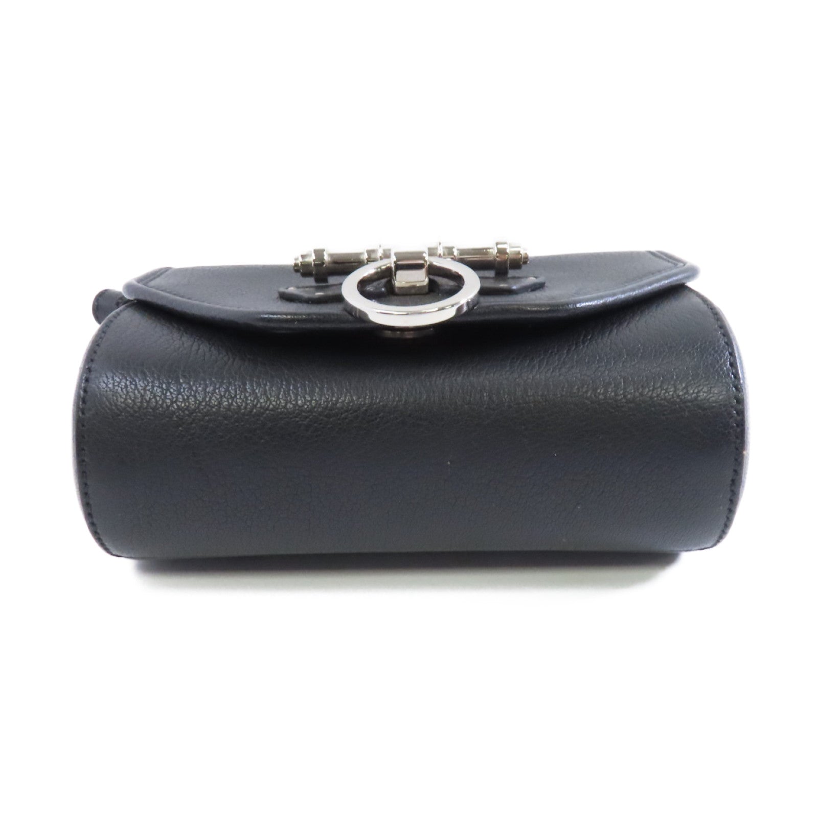 GIVENCHY 【激減優惠】山羊皮皮革Obsedia Crossbody Bag銀扣肩背袋黑色