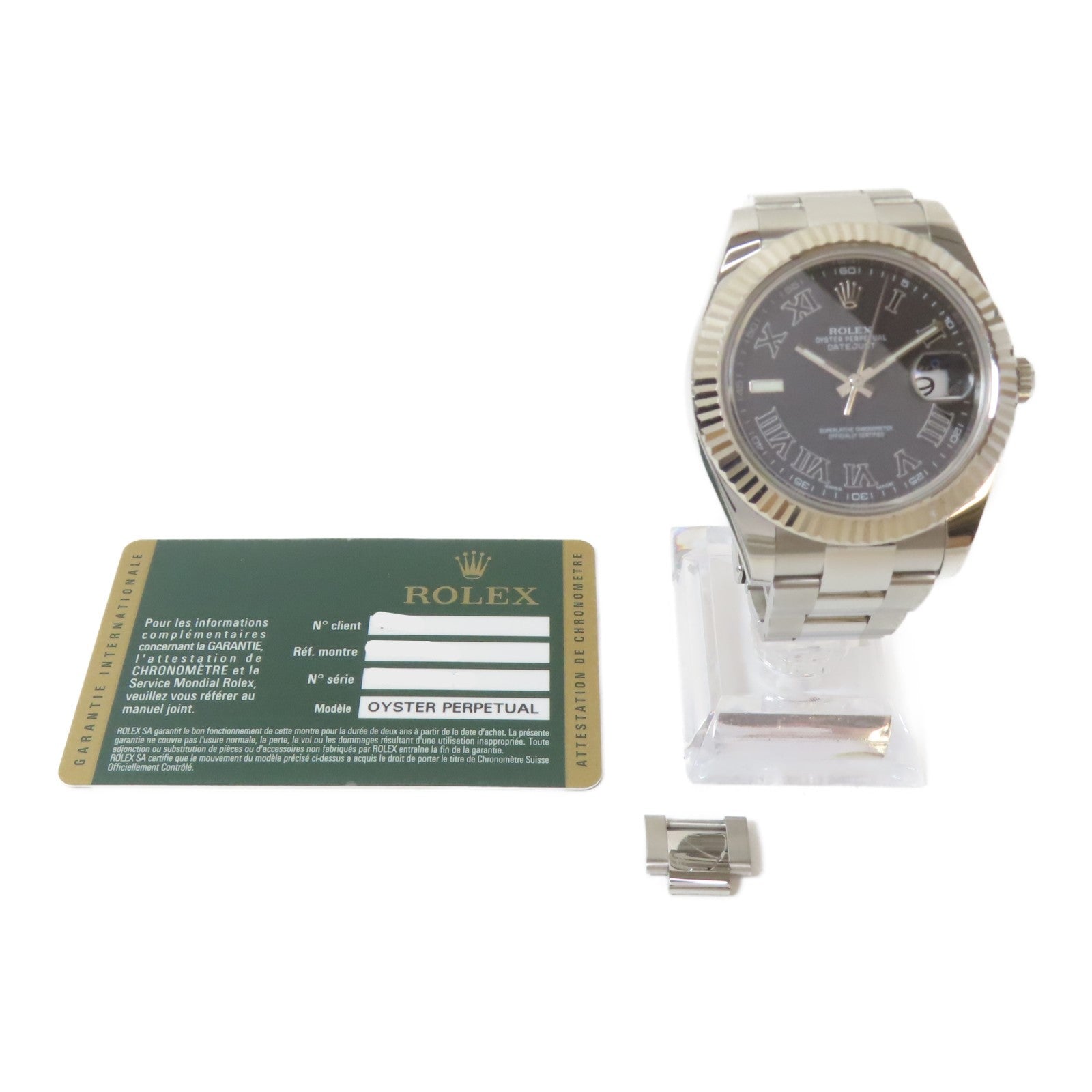 ROLEX Datejust II 18K白金/不鏽鋼手錶自動機芯灰色