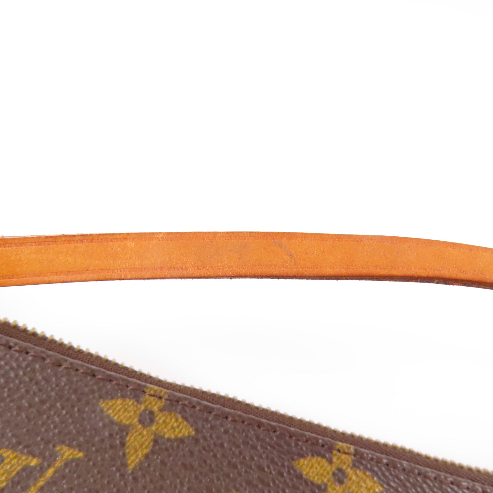 LOUIS VUITTON Monogram Pochette Accessoires金扣手挽袋棕色