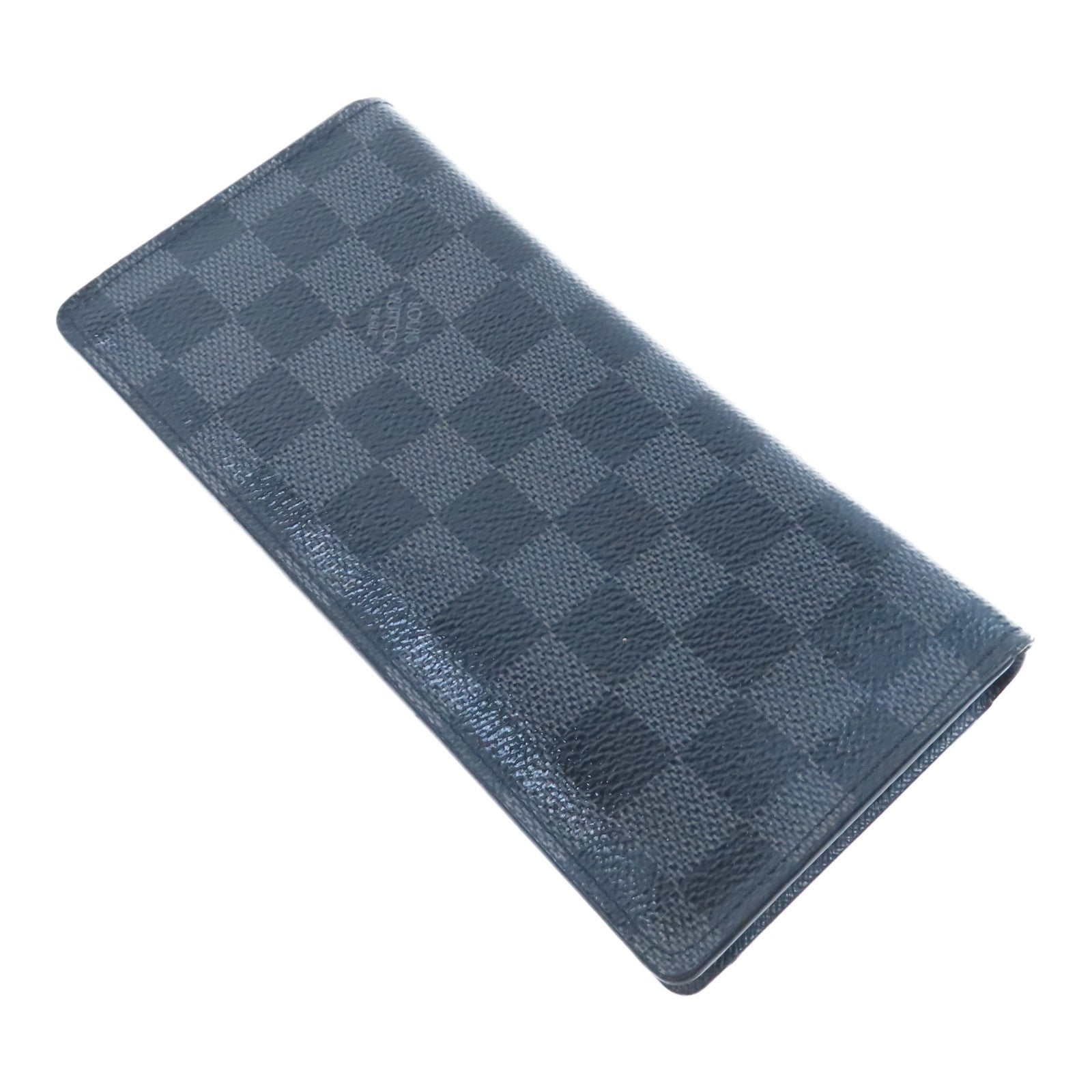 LOUIS VUITTON 【激減優惠】Damier Graphite Brazza銀扣長錢包黑色