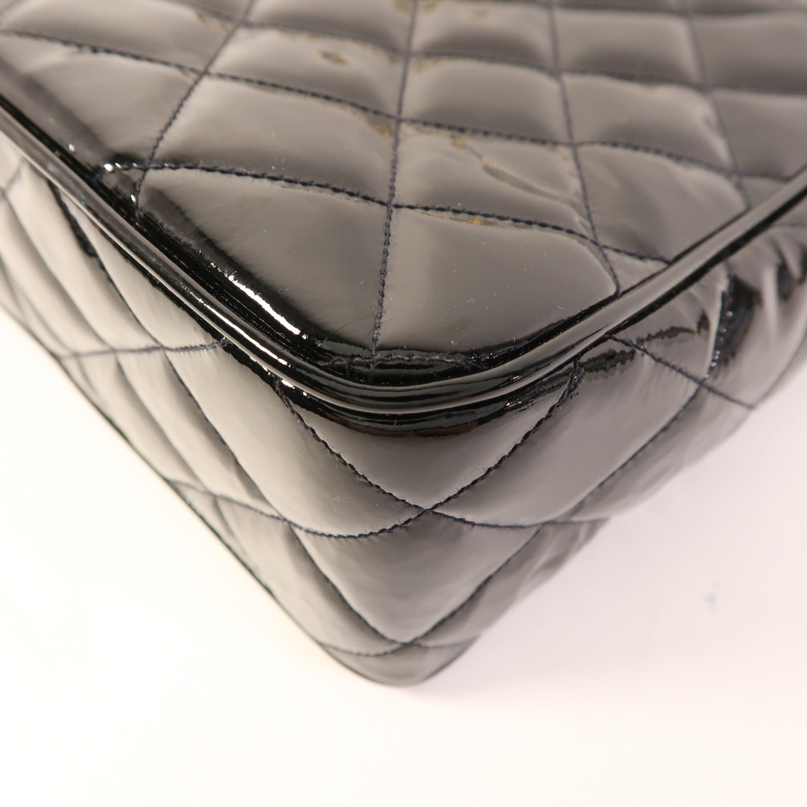 CHANEL 漆皮皮革Chain Shoulder金扣鏈帶肩背袋