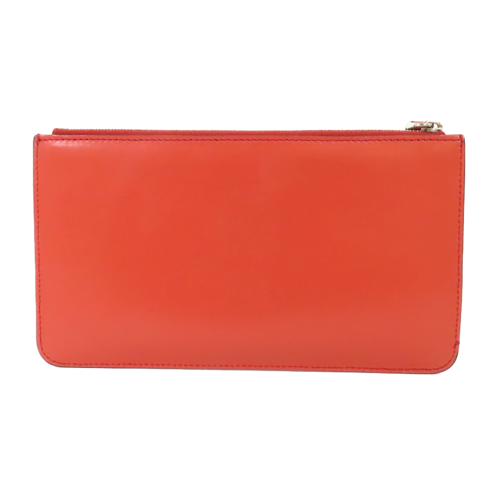 FENDI 【激減優惠】皮革Pouch銀扣手拿包紅色