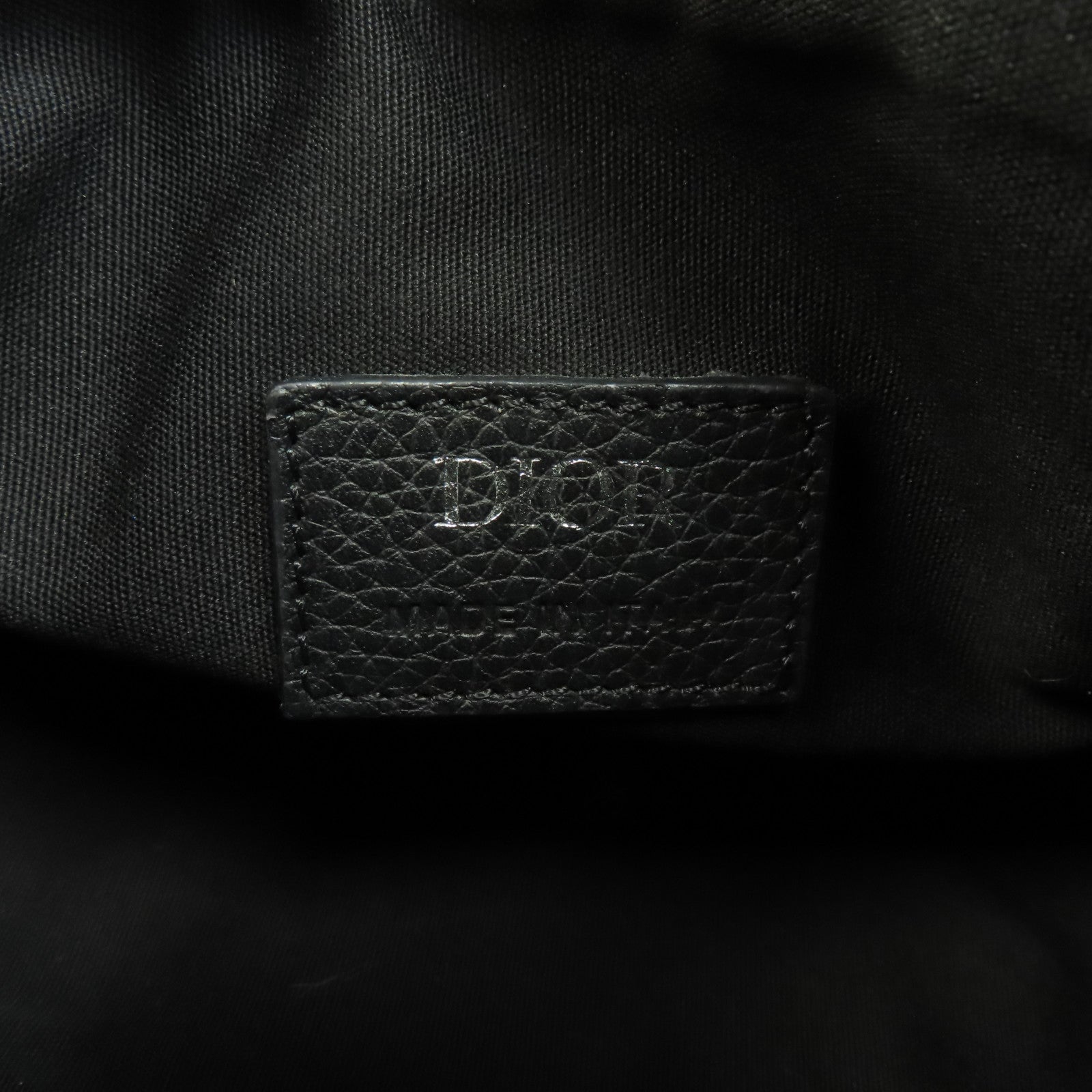 Dior 帆布/皮革Mini Rollen Messenger Bag銀扣手挽肩背兩用袋黑色